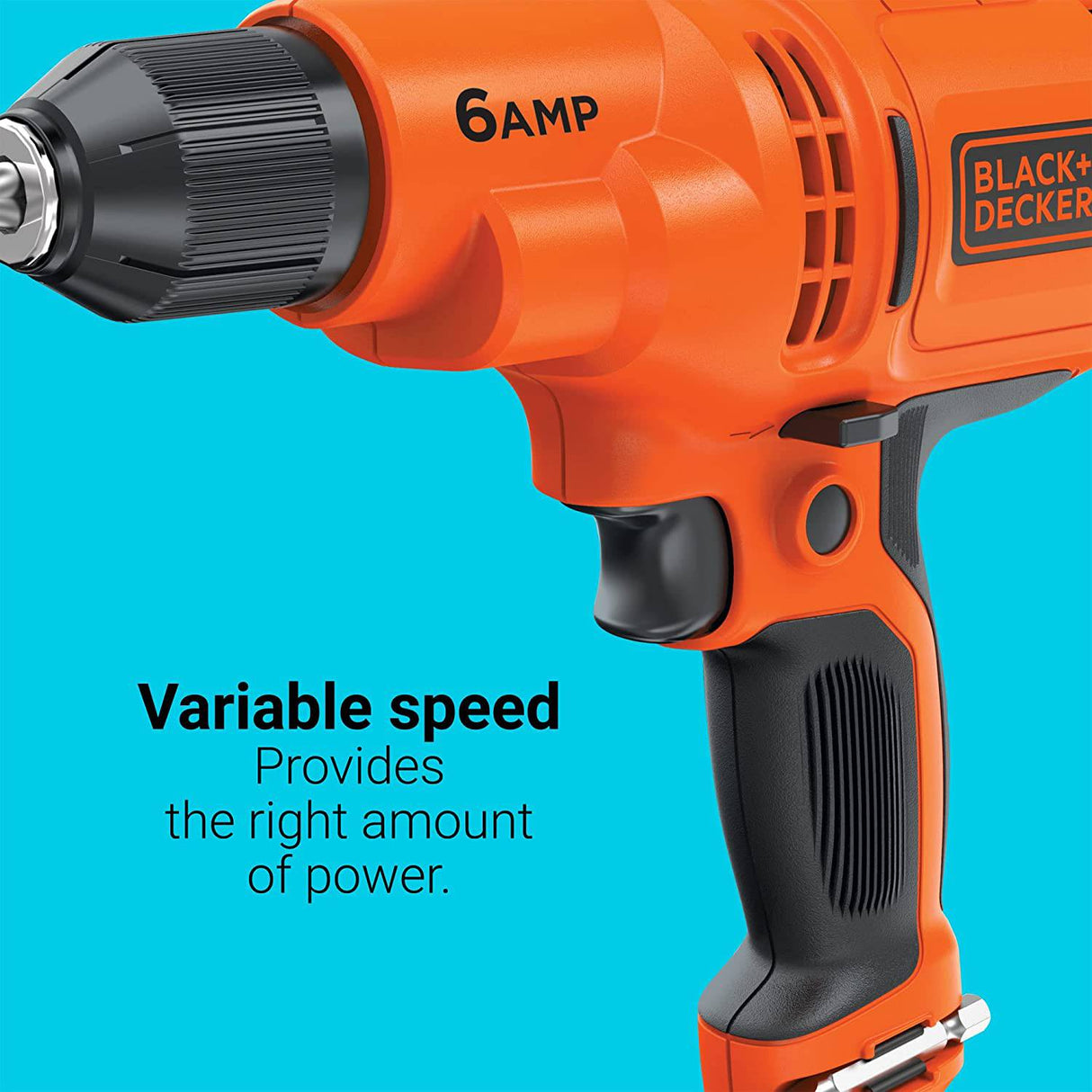 BLACK+DECKER Taladro con cable, 6.0 Amp, 3/8 pulgadas (DR340C) - DIGVICE MX