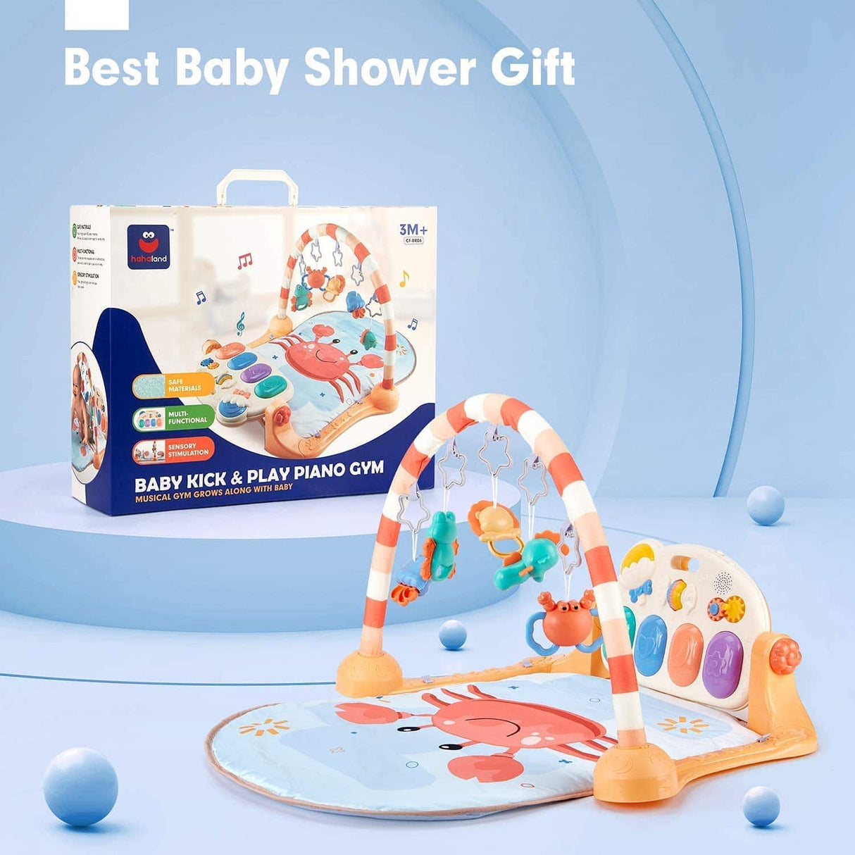 Hahaland - Juguetes para bebés de 0 a 6 meses, alfombrilla de juego para bebé con sonajeros de piano para bebé - DIGVICE MX