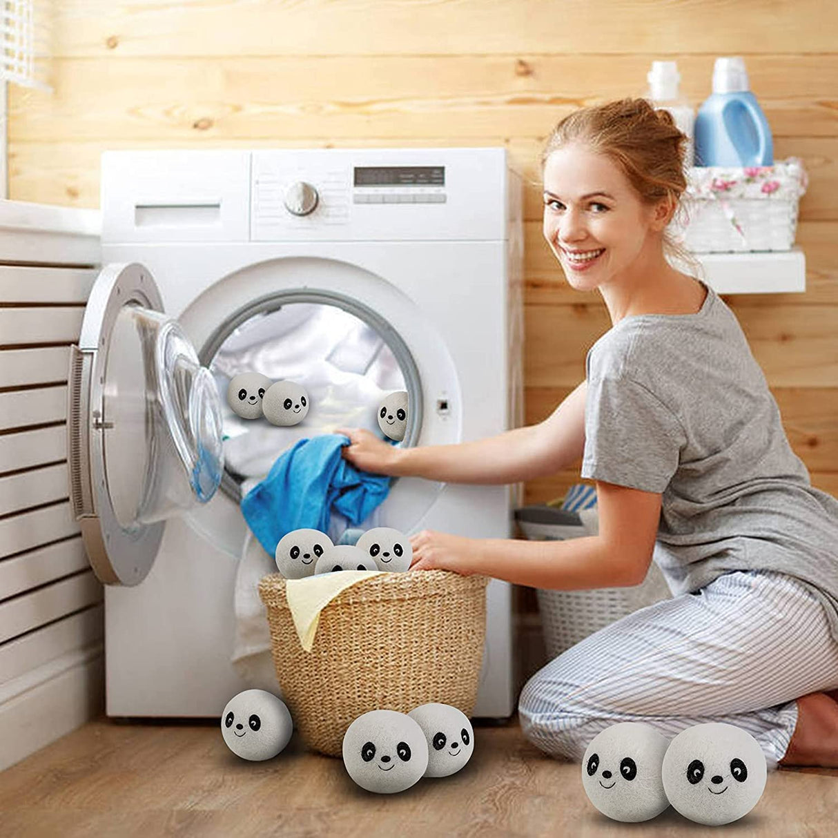 MaHonestFelt Bolas de secadora de lana - Suavizante de telas naturales, reutilizable, reduce las arrugas de la ropa y ahorra tiempo de secado. Suavizante de telas sin pelusas hecho a mano de comercio justo blanco (paquete de 6) - DIGVICE MX