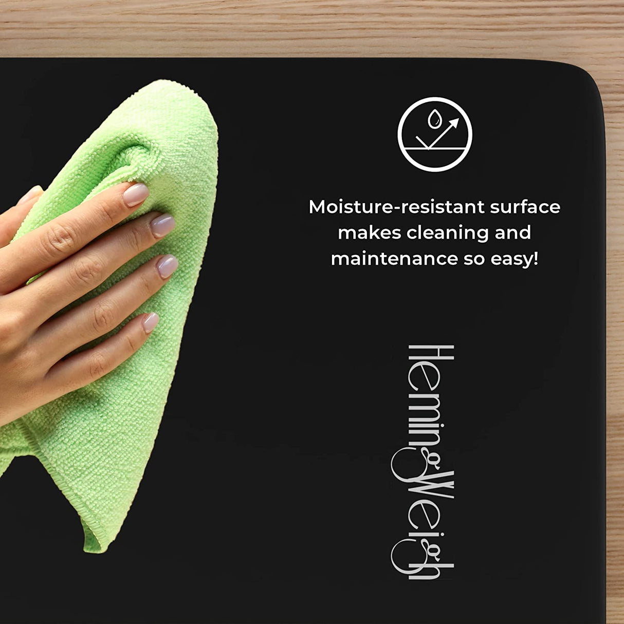 HemingWeigh - Esterilla de yoga de 1 pulgada de grosor, extra gruesa, antideslizante, para uso en interiores y exteriores, color negro