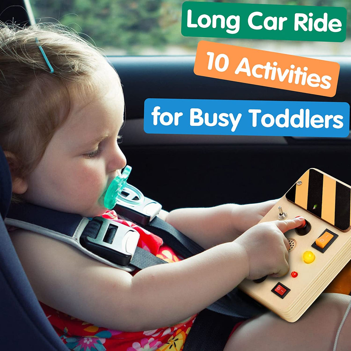 POLKRANE Tablero ocupado con luz LED, juguetes sensoriales para niños pequeños - POL-POL-DE-MB-01