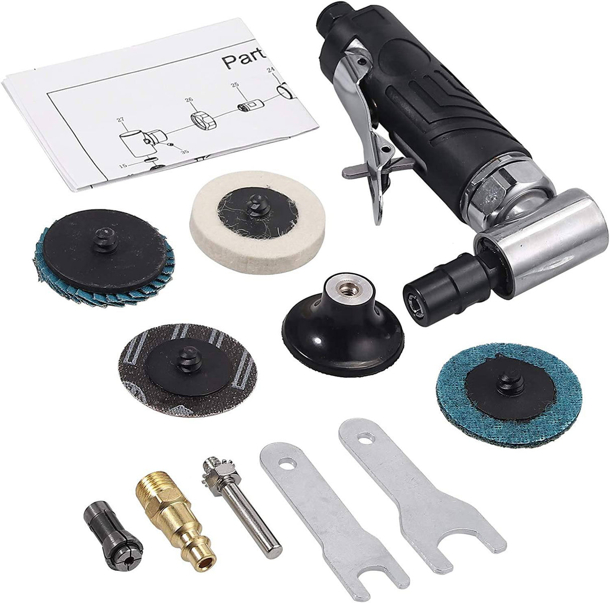 EYPINS Amoladora de aire, de ángulo de aire comprimido 90 Grados Mini lijadora Amoladora Pulidora Juego de herramientas para rectificado de contorno, pulido, fresado - DIGVICE MX
