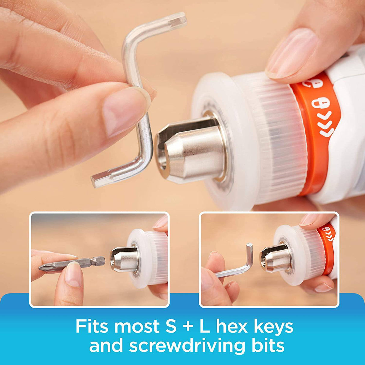 Beyond by BLACK+DECKER 4V MAX* Destornillador inalámbrico, hexagonal, en forma de L, puntas surtidas de 2 pulgadas (BCRTA601WAPB), blanco - DIGVICE MX