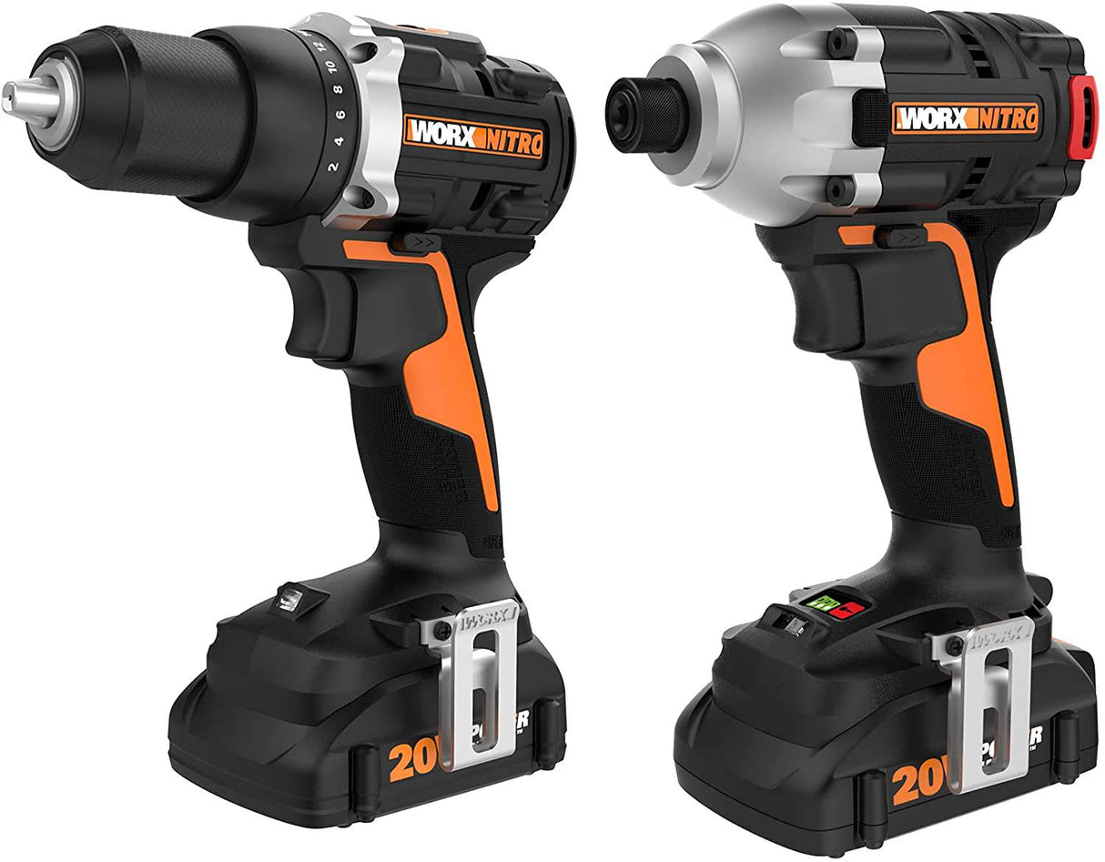Worx WX960L Nitro 20V - Kit combinado de destornillador y taladro y destornillador sin escobillas - DIGVICE MX