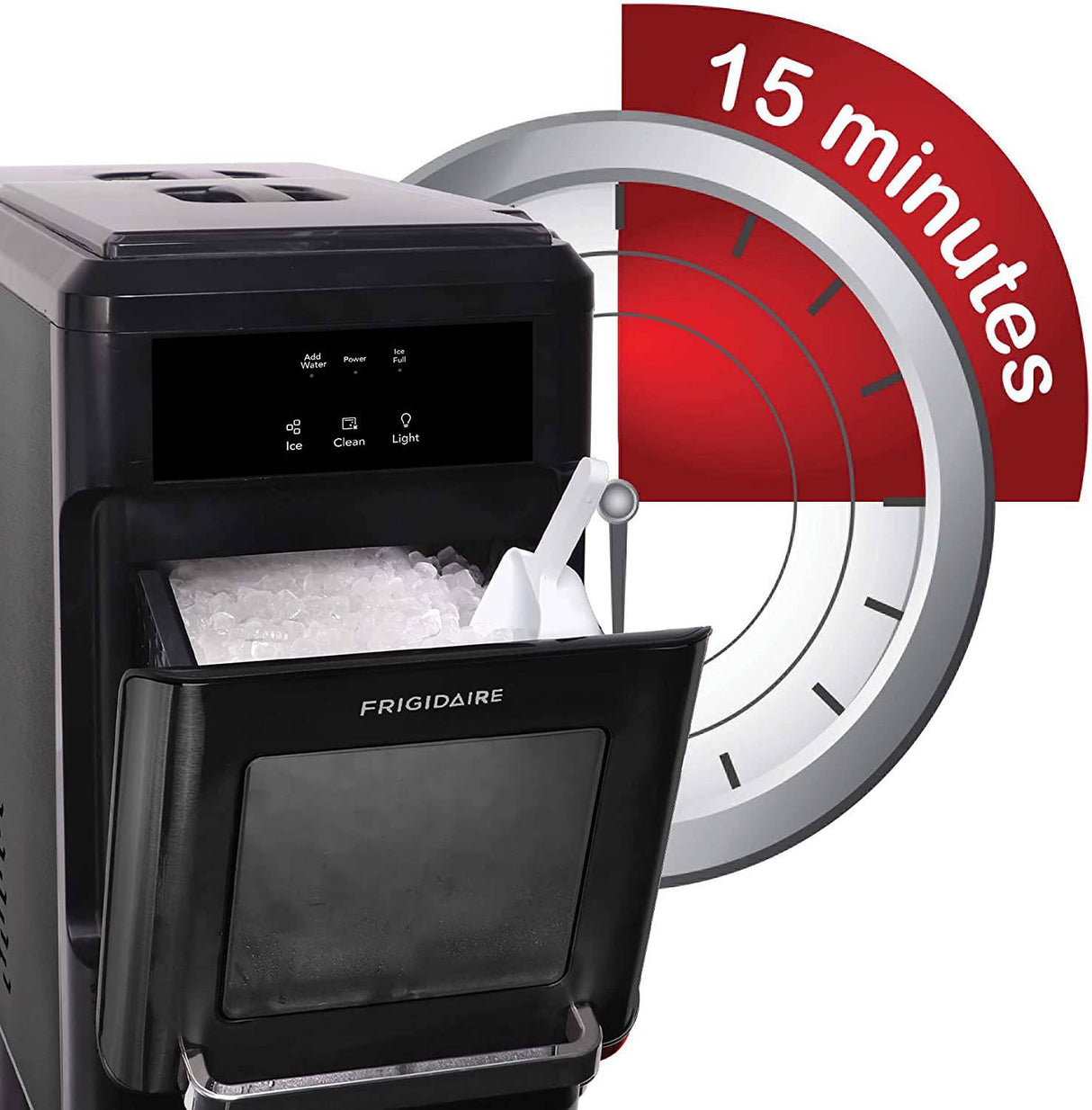 Frigidaire EFIC237 Encimera Crunchy Chewable Nugget Ice Maker, 44 libras por día, autolimpieza automática, acero inoxidable negro - DIGVICE MX