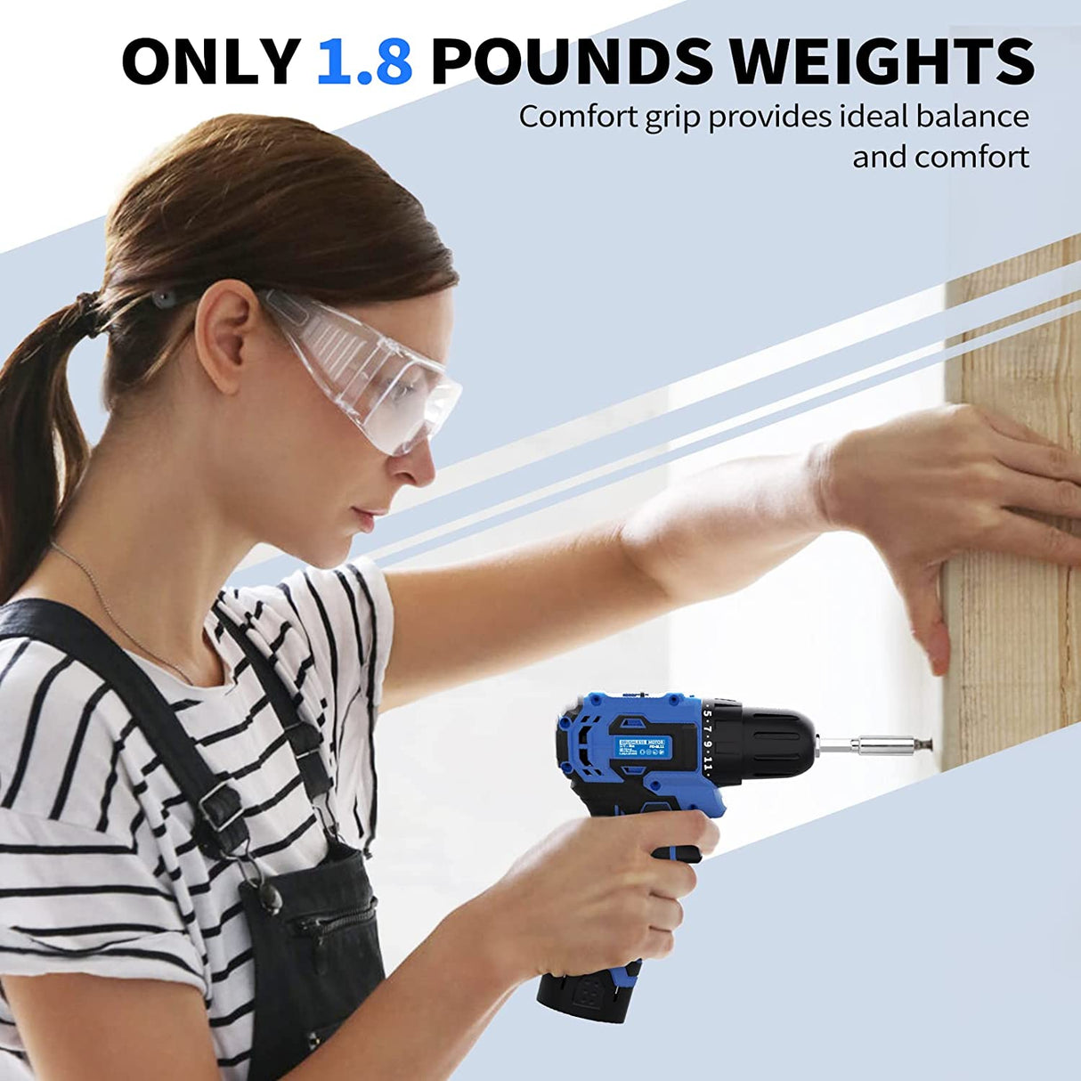 SEYVUM C11 Juego de brocas inalámbricas, Compacto Potente motor sin escobillas, taladro eléctrico de 12 V de par de 350 libras de torsión, taladro eléctrico con bolsa de herramientas, cargador rápido de 1 H, brocas de destornillador eléctrico ligeras - DIGVICE MX