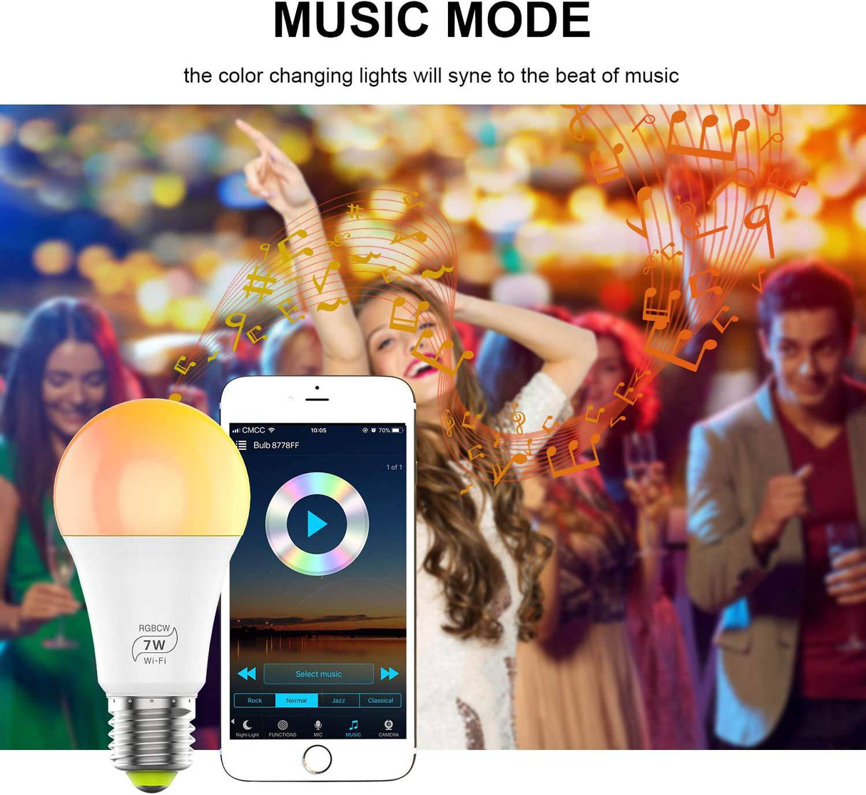 MEZONE - Bombilla inteligente WiFi, compatible con Alexa y Google Home, Mezone E26 RGB que cambia de color con aplicación, no requiere concentrador, bombilla LED inteligente regulable A19 7 W 60 W equivalente, 2 unidades - DIGVICE MX