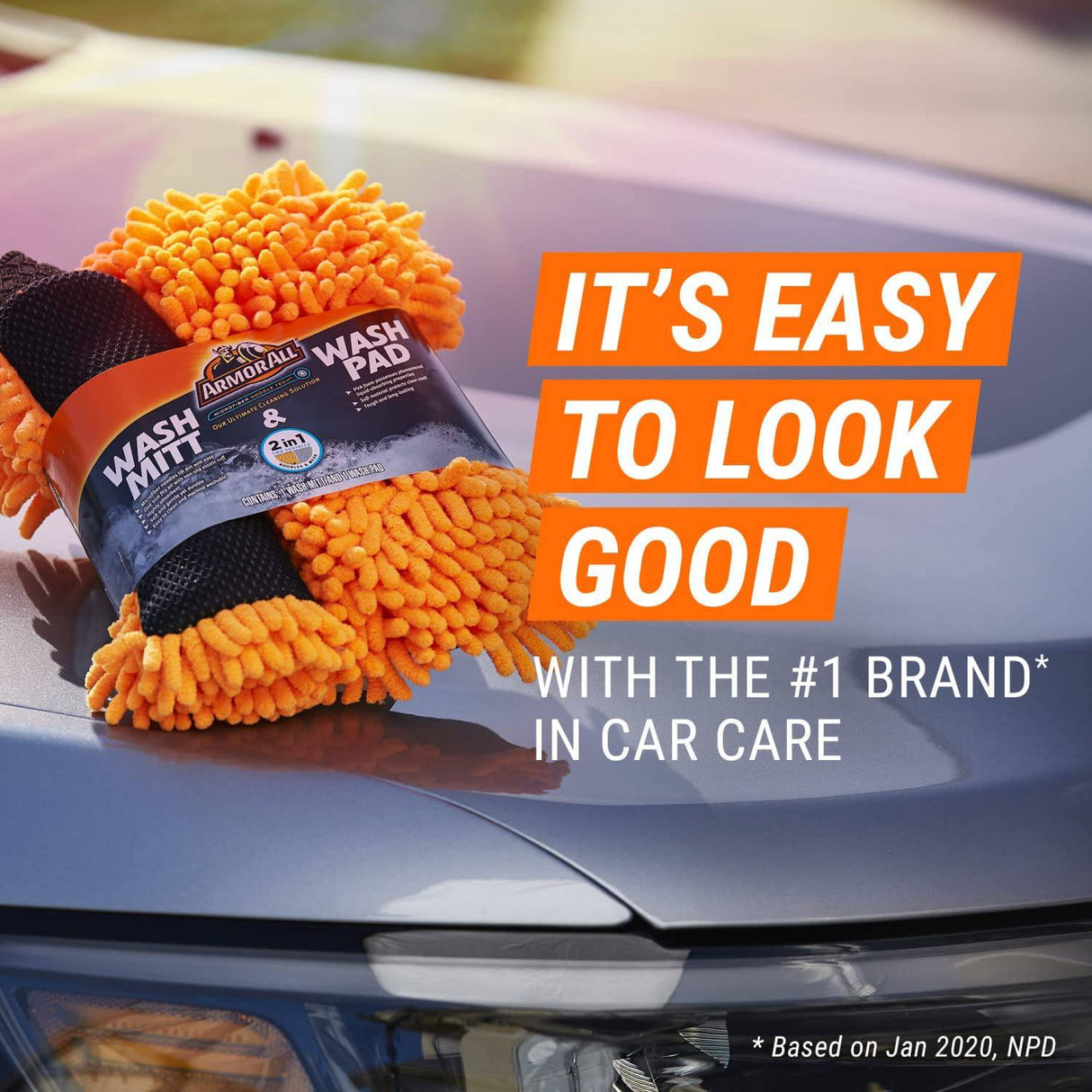 Armor All - Juego de manoplas y almohadillas de microfibra para lavado de autos, lavable a máquina, limpiador altamente absorbente para suciedad e insectos