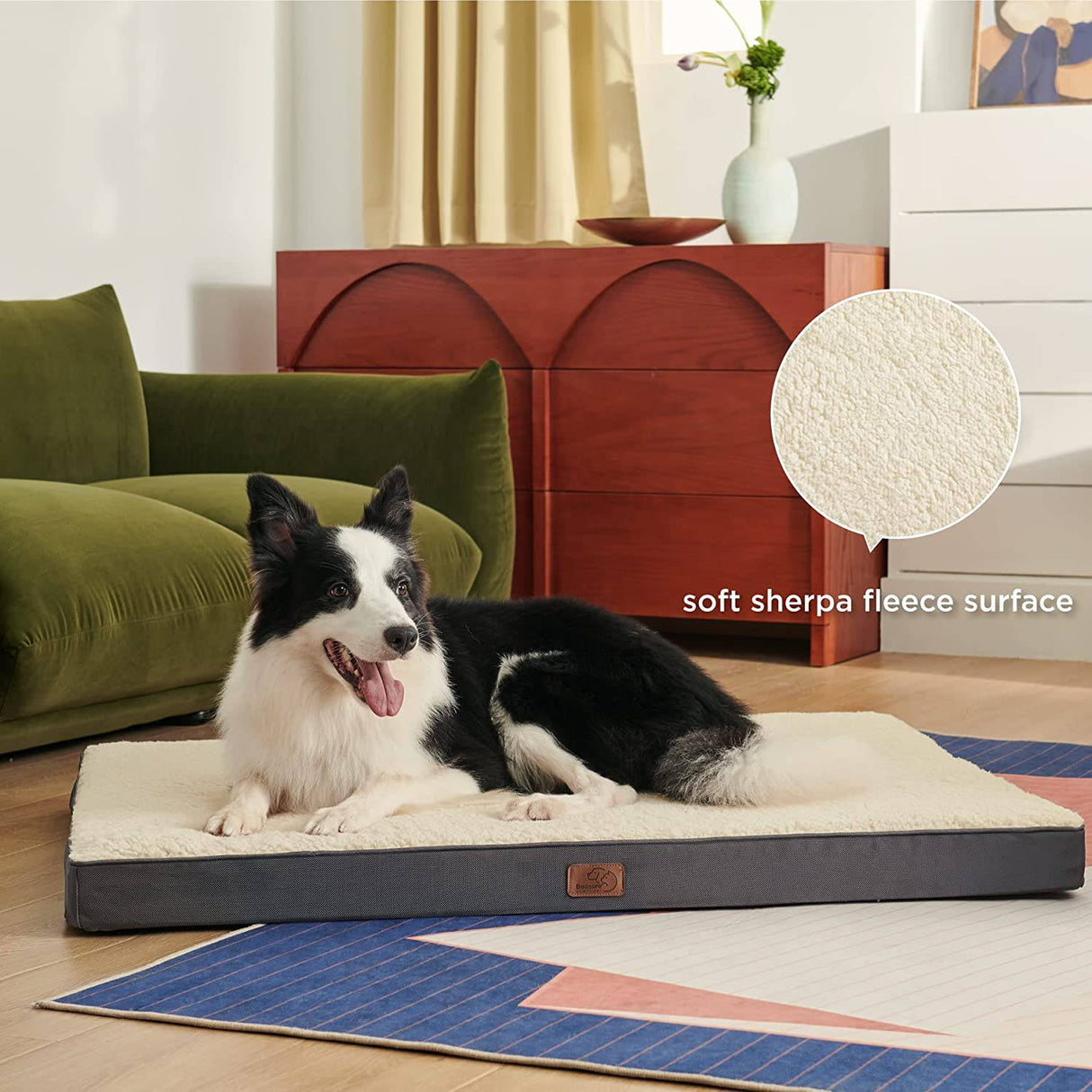 Bedsure - Cama ortopédica grande de espuma para perros, espuma ortopédica para huevos con funda extraíble y lavable, alfombrilla para mascotas resistente al agua - DIGVICE MX