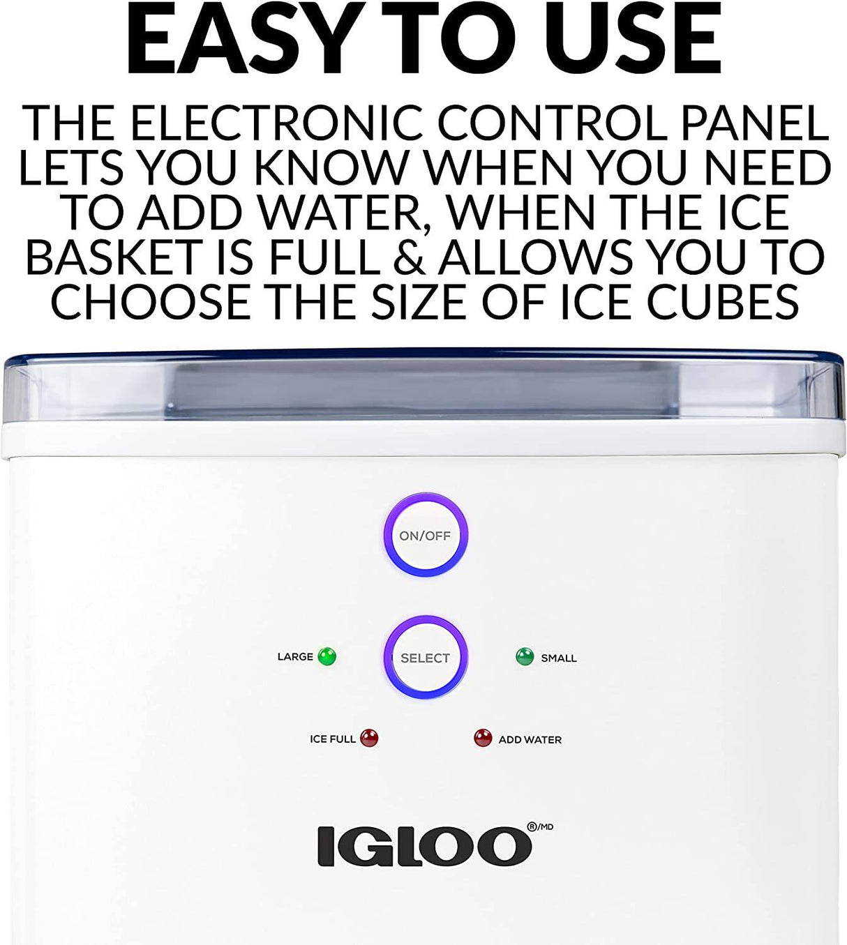 IGLOO - Máquina de hacer hielo portátil sobre encimera portátil de 33 libras, blanco - DIGVICE MX