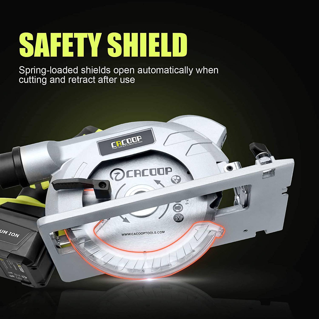 CACOOP Sierra circular inalámbrica de 20 V máx. de 6 pulgadas con batería de 4,0 Ah y cargador rápido, incluye dos hojas de 6 pulgadas, sierra circular alimentada por batería con láser para trabajadores de madera - DIGVICE MX