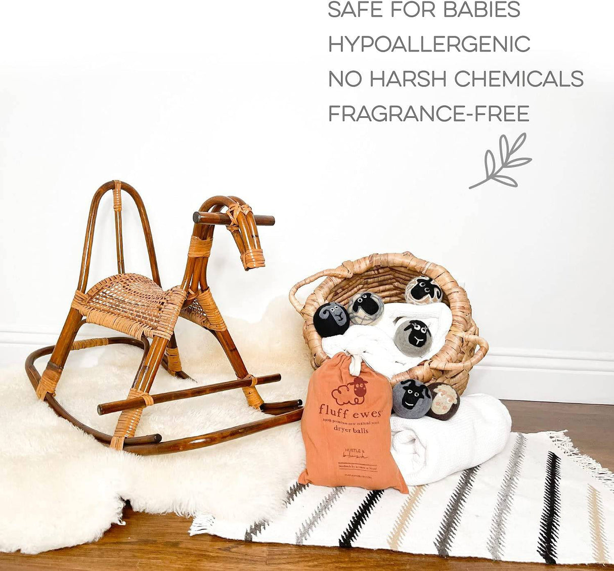 Fluff Ewes Bolas de secadora de lana reutilizables hechas a mano de Nueva Zelanda para la colada, alternativa antiestática al suavizante de tela líquido, bolas de secadora de plástico o hojas de secadora, juego de 6 unidades - DIGVICE MX