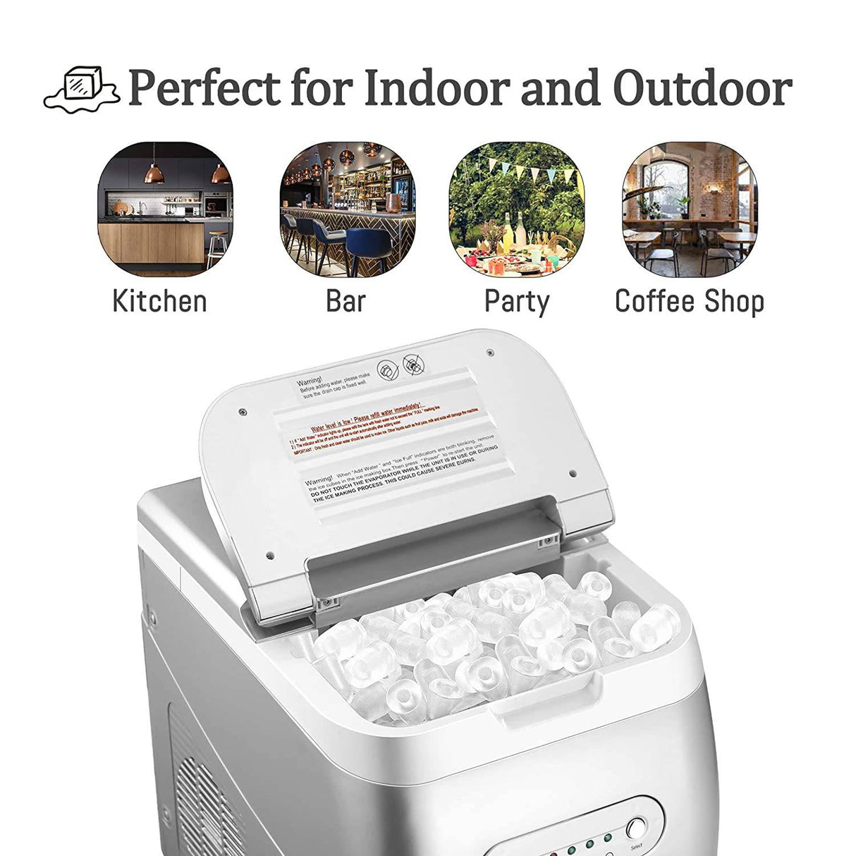 HAILANG Máquina portátil para hacer hielo para encimera, 3 tamaños de hielo en forma de bala, 9 cubitos de hielo listos en 7 minutos - DIGVICE MX