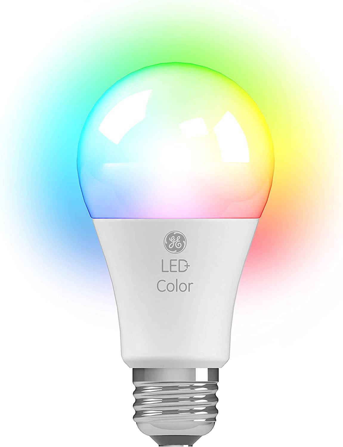GE LED+ Bombillas que cambian de color, 18 colores y 5 modos de luz, no requiere aplicación o Wi-Fi, mando a distancia incluido, bombilla A19 (1 paquete) - DIGVICE MX