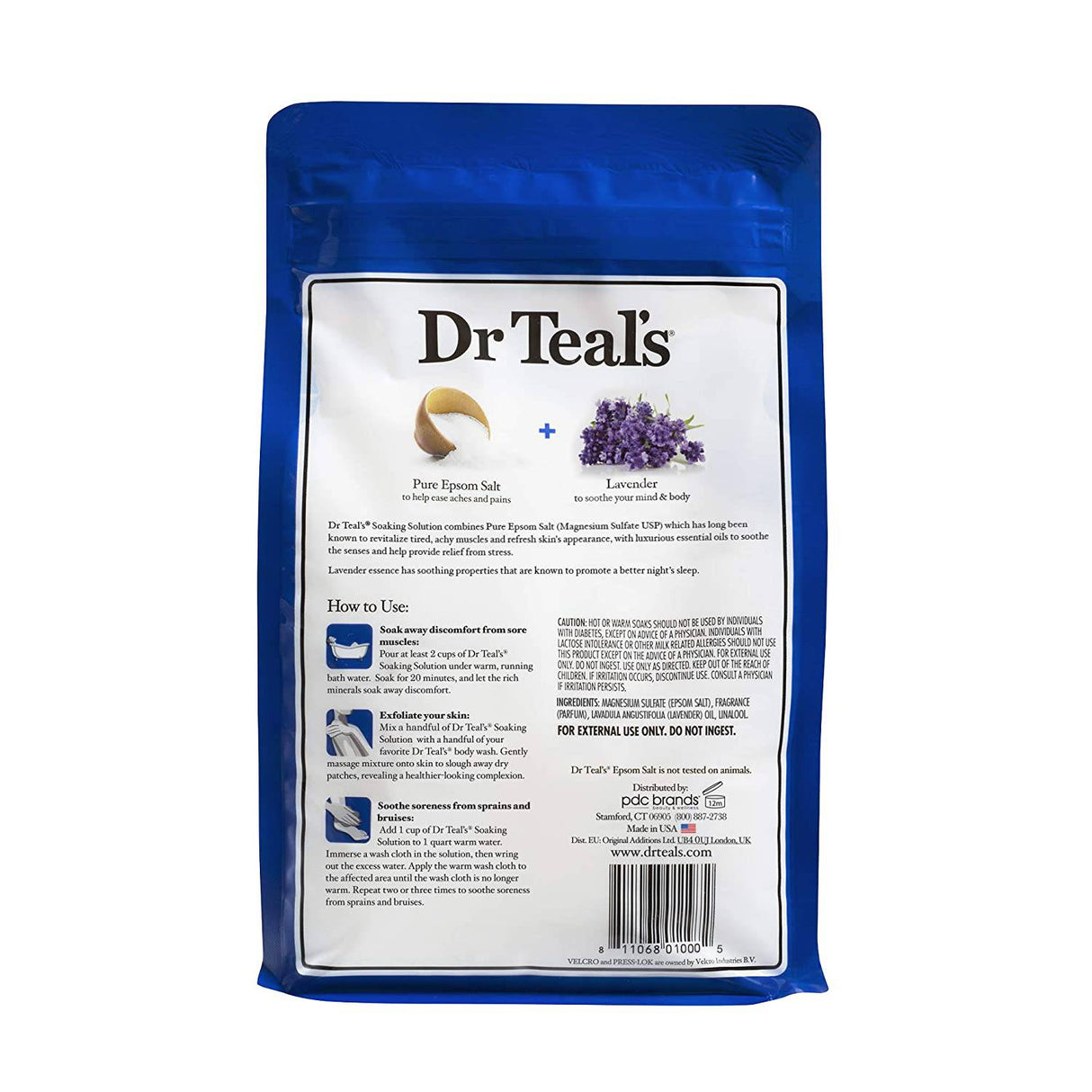 Dr Teal's Epsom Salt Soaking Solution, Soothe & Sleep, Lavender, 3lbs