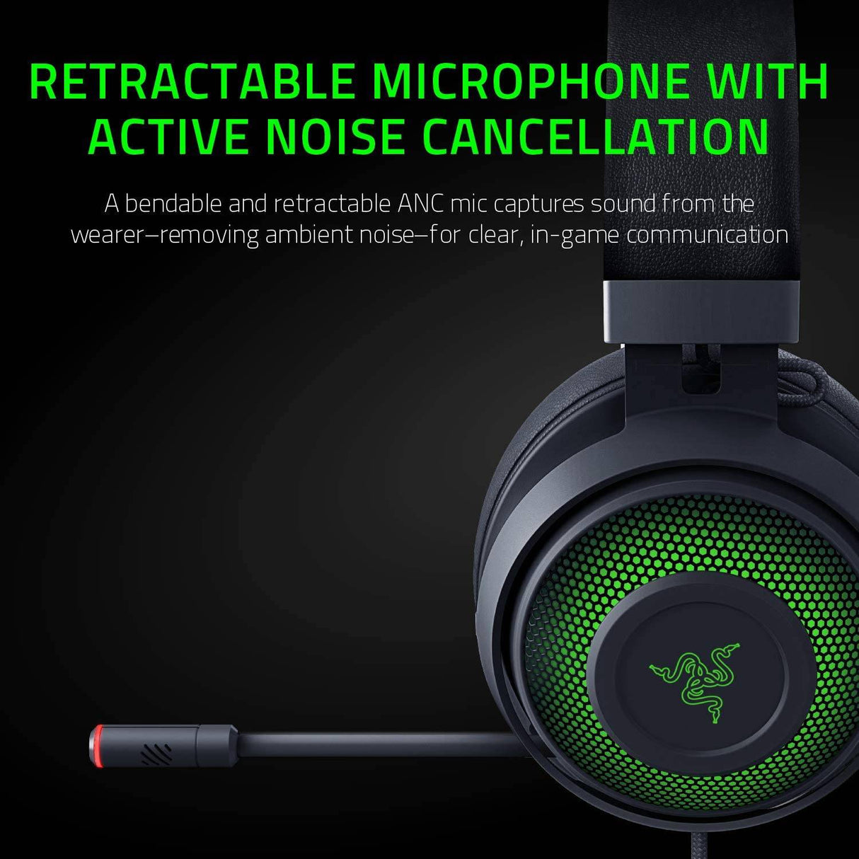Razer Kraken Ultimate RGB USB Gaming Headset: THX 7.1 Spatial Surround Sound - Chroma RGB Lighting - Micrófono retráctil con cancelación activa de ruido - Marco de aluminio y acero - para PC y Mac - Negro clásico