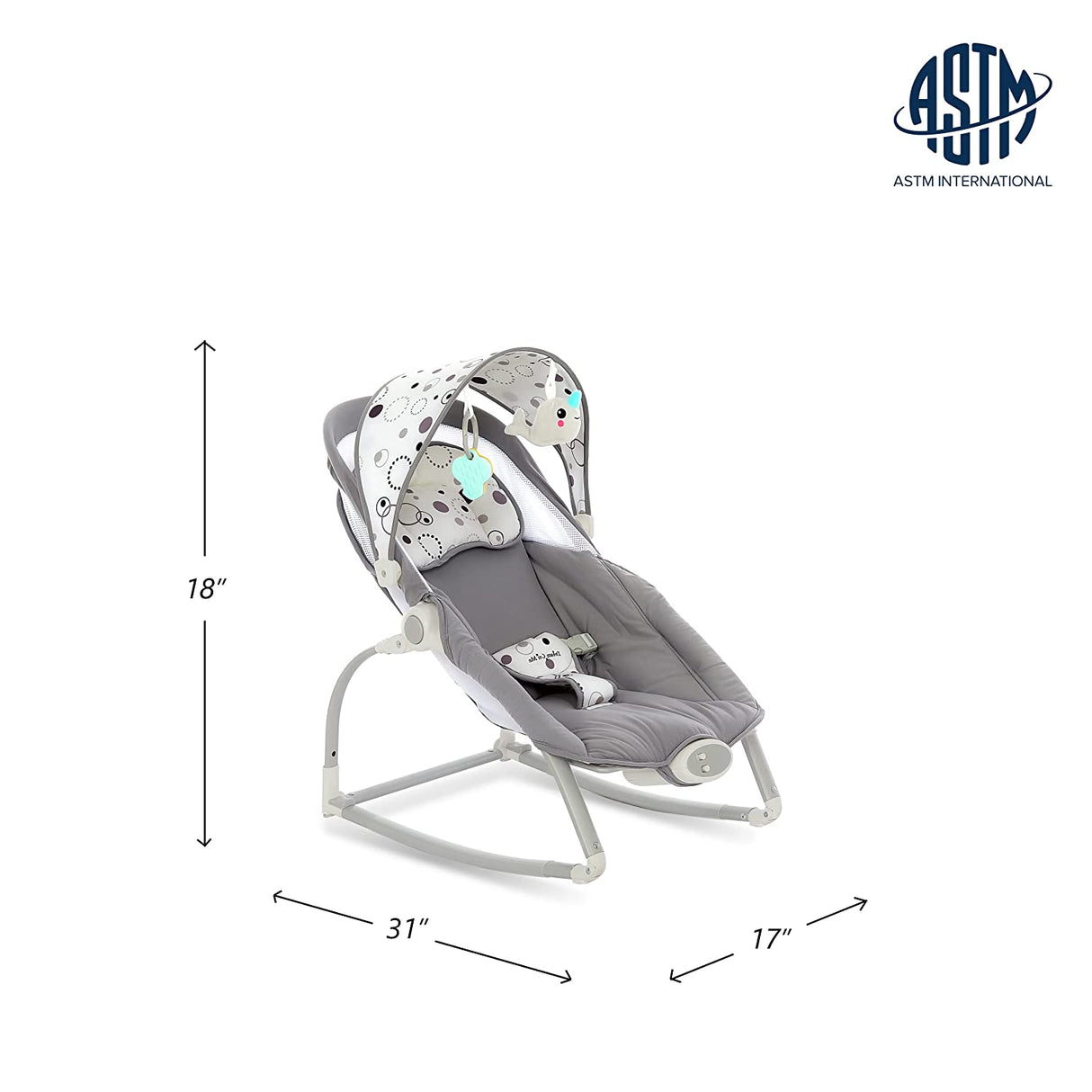 Dream On Me We Rock Infant Rocker II Perfect to Calm Baby, Comfy Time, Gray - DIGVICE MX