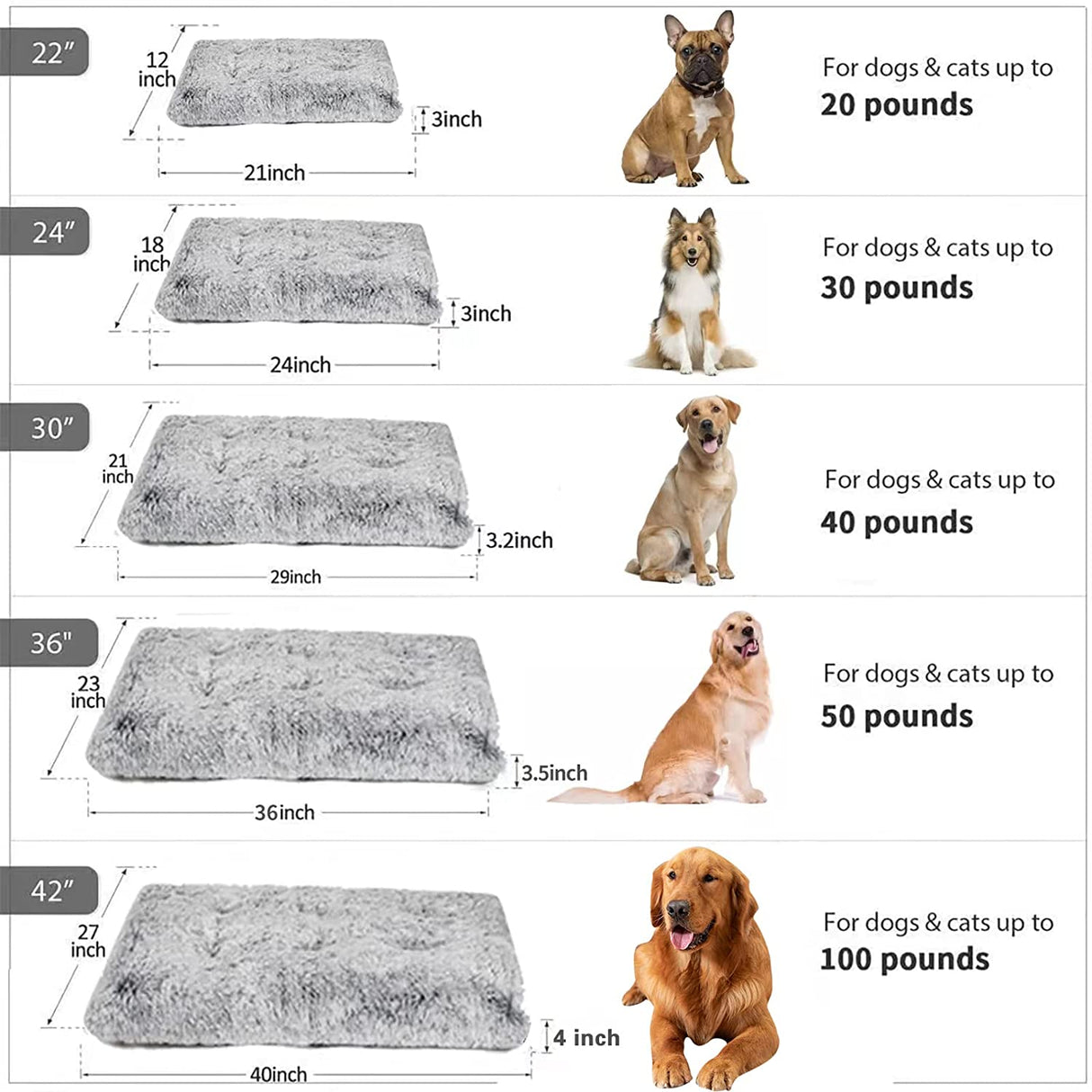 OPPOSY - Almohadilla para cama de perro, camas para perros grandes, camas suaves de felpa para mascotas, cama antideslizante lavable para perros y gatos grandes, medianos y pequeños. LARGE - DIGVICE MX