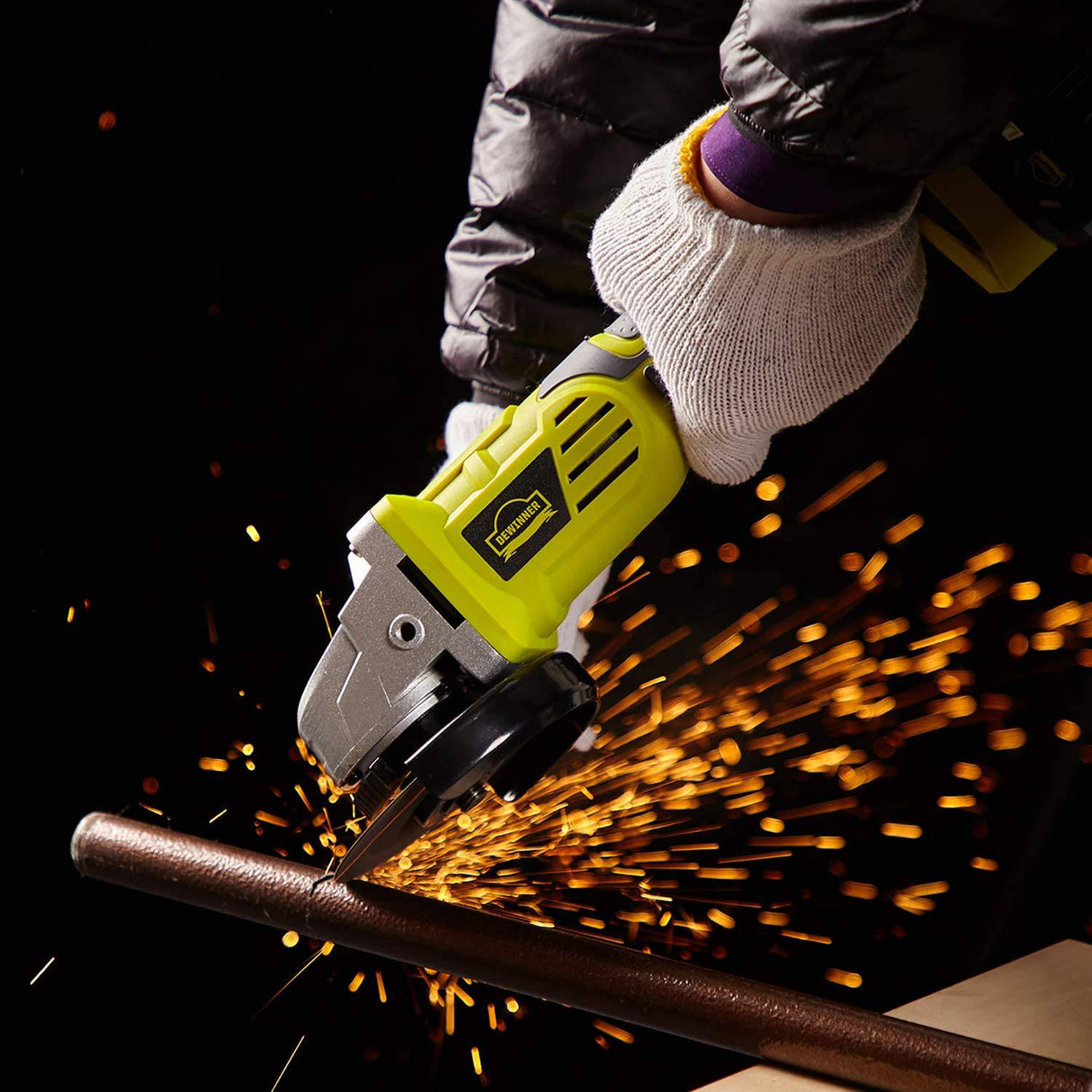 DEWINNER Amoladora angular inalámbrica de 20 V, 4 ½", 8500 RPM con batería de iones de litio de 3.0 Ah y cargador rápido, manija auxiliar ajustable de 2 posiciones, freno eléctrico, 1 ruedas de corte, 1 ruedas de amolar - DIGVICE MX