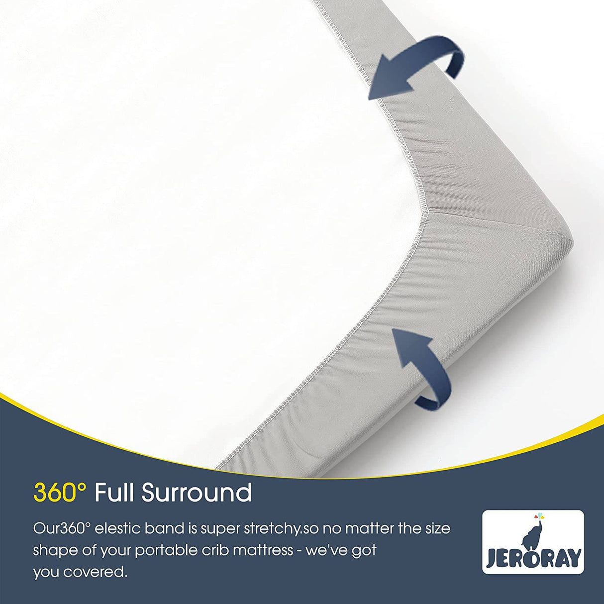 JERORAY - Pack n Play Playard-Sheets para niñas y niños, paquete de 2 minicunas portátiles de punto de jersey ultrasuave y elásticas, dinosaurio gris - DIGVICE MX