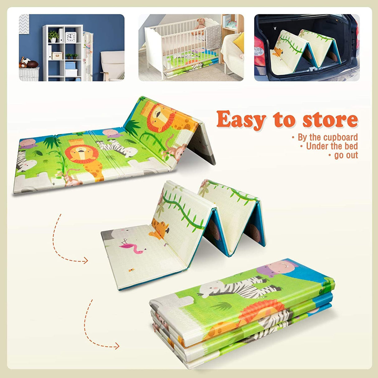 UANLAUO Baby Play Mat, Playmat, Baby Mat Plegable Extra Grande Espuma Gruesa Crawling Playmats Reversible Impermeable Portátil Playmat para Bebés - DIGVICE MX