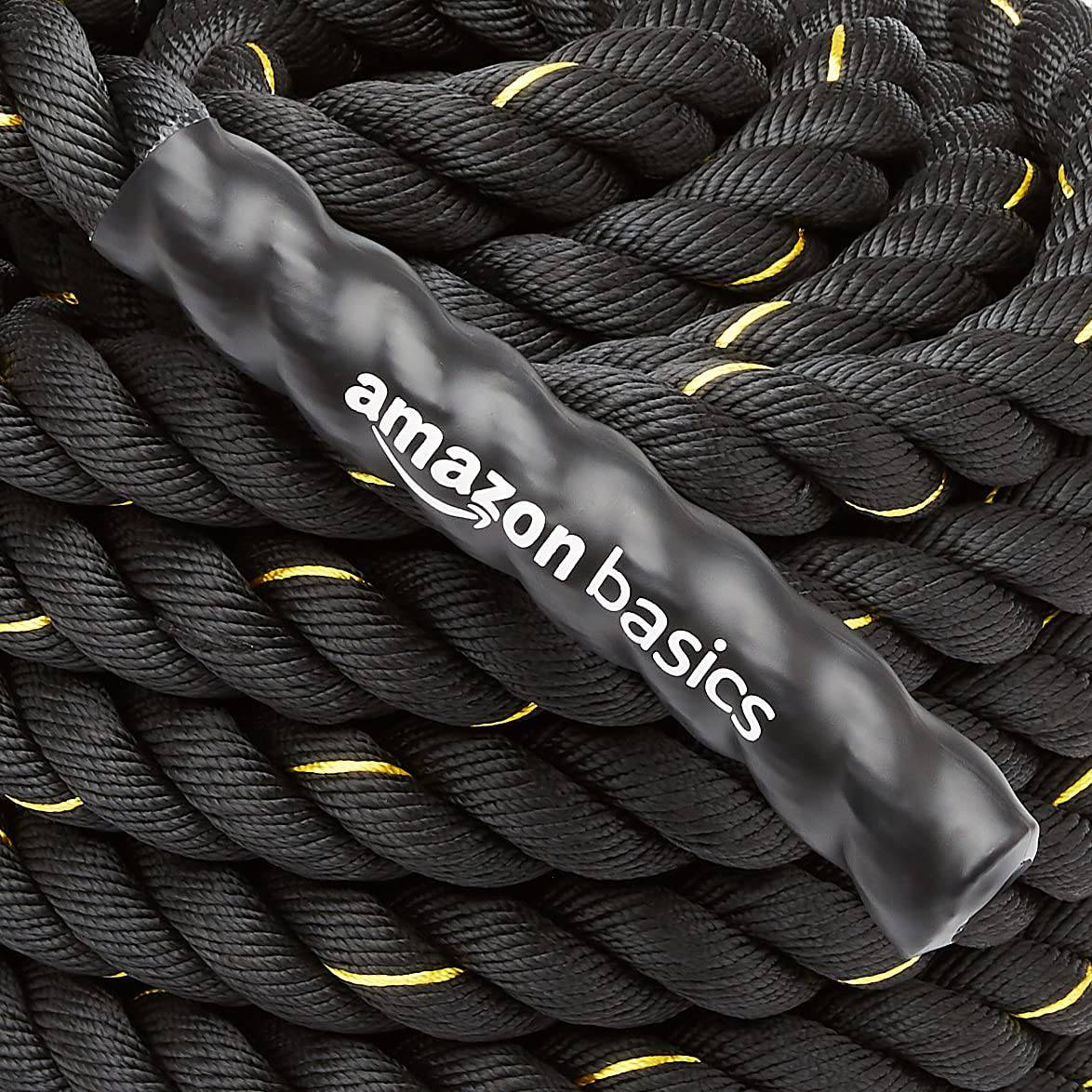 Amazon Basics - Cuerda de entrenamiento para ejercicios de batalla, 30/40/50 pies de largo, 1.5/2 pulgadas de ancho