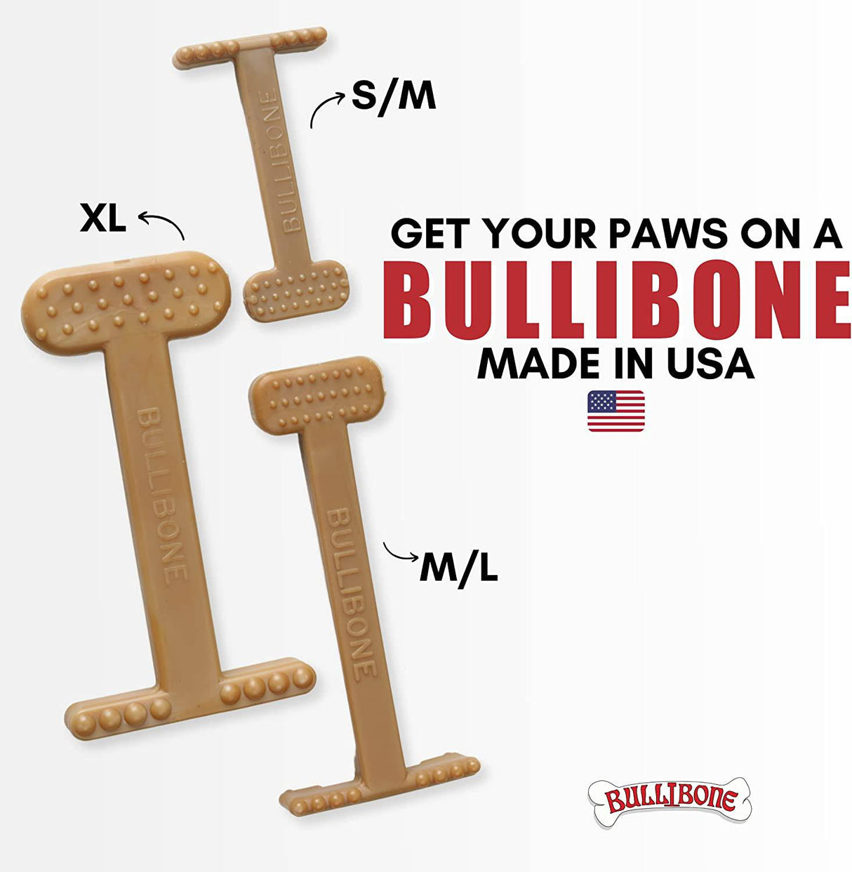 Bullibone Nylon Dog Chew Toy Nylon Bone - Mejora la higiene dental, parte inferior fácil de agarrar y impregnado con sabor 1 x Large - DIGVICE MX