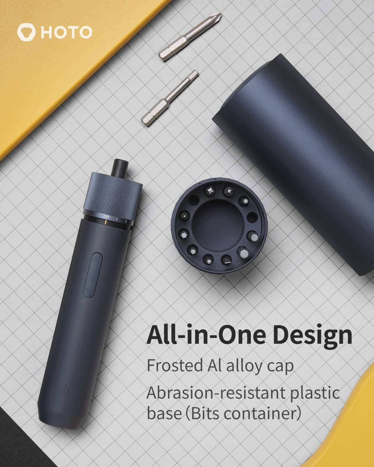 HOTO NEX O1 PRO - Juegos de destornilladores de 3,6 V, destornillador eléctrico, destornillador inalámbrico todo en uno, 3 pares de torsión con 12 puntas largas de acero S2 de 2 pulgadas, lámpara LED sin sombras - DIGVICE MX