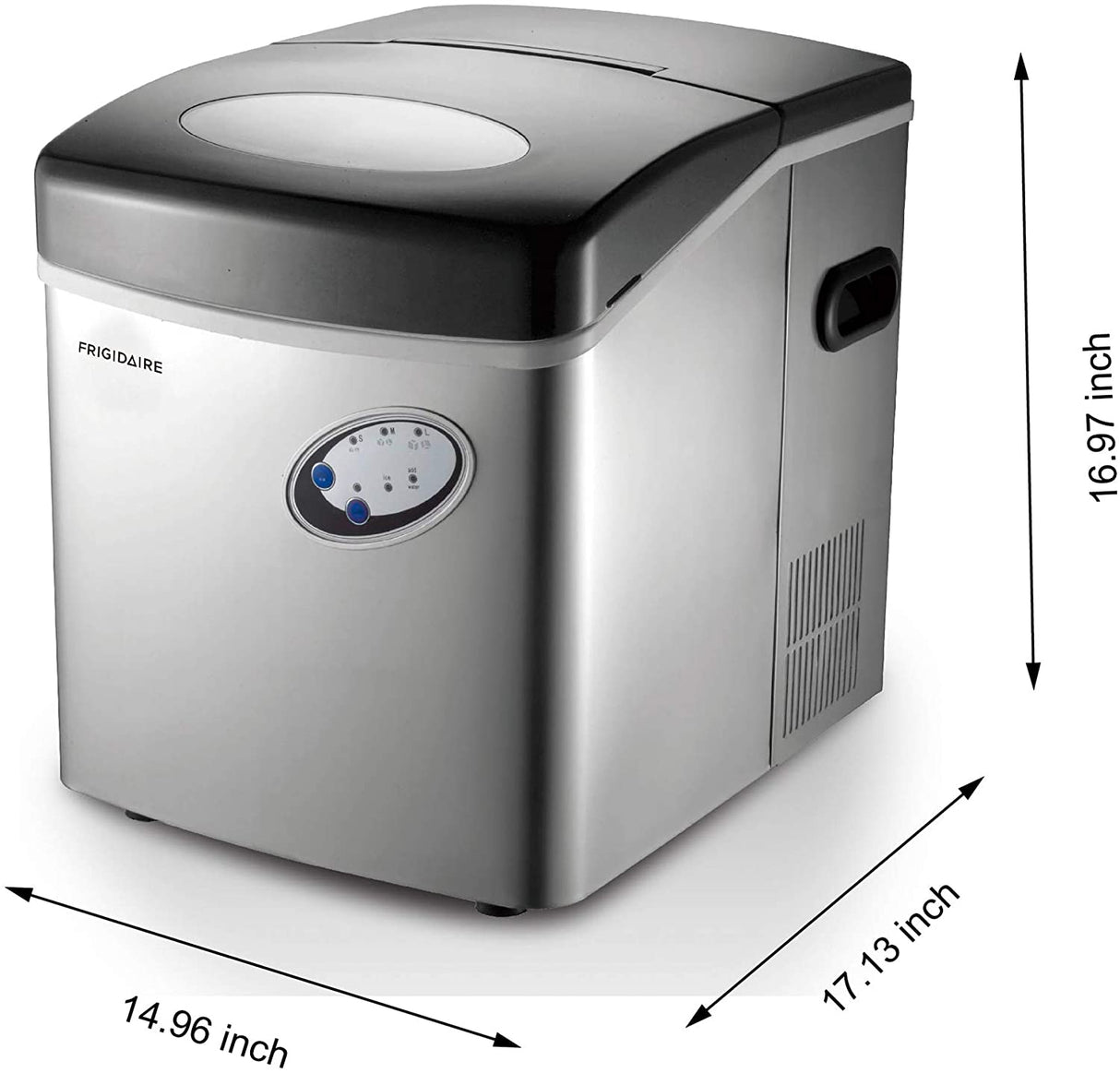 Frigidaire EFIC115 Máquina para hacer hielo extra grande, acero inoxidable, 48 libras por día - DIGVICE MX