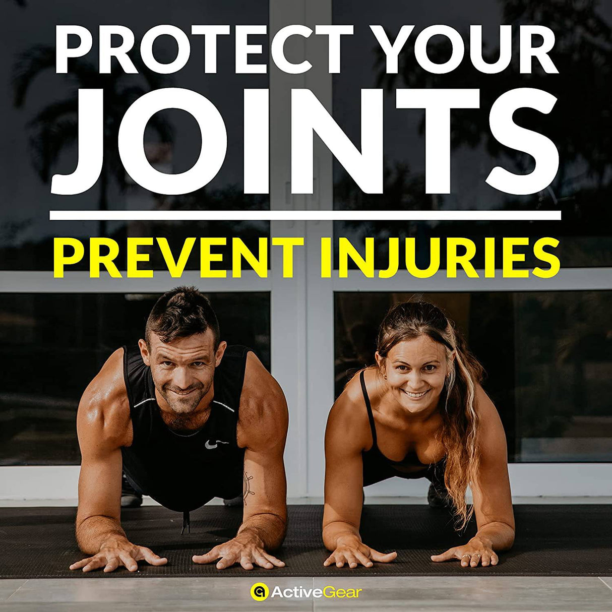 AG ACTIVEGEAR - Colchoneta de ejercicio grande 6'x6'x7mm | Alfombrilla de entrenamiento para el hogar | Alfombrillas de goma antideslizantes, gruesas y de alta densidad para hacer ejercicio en casa | Tamaño cuadrado ancho