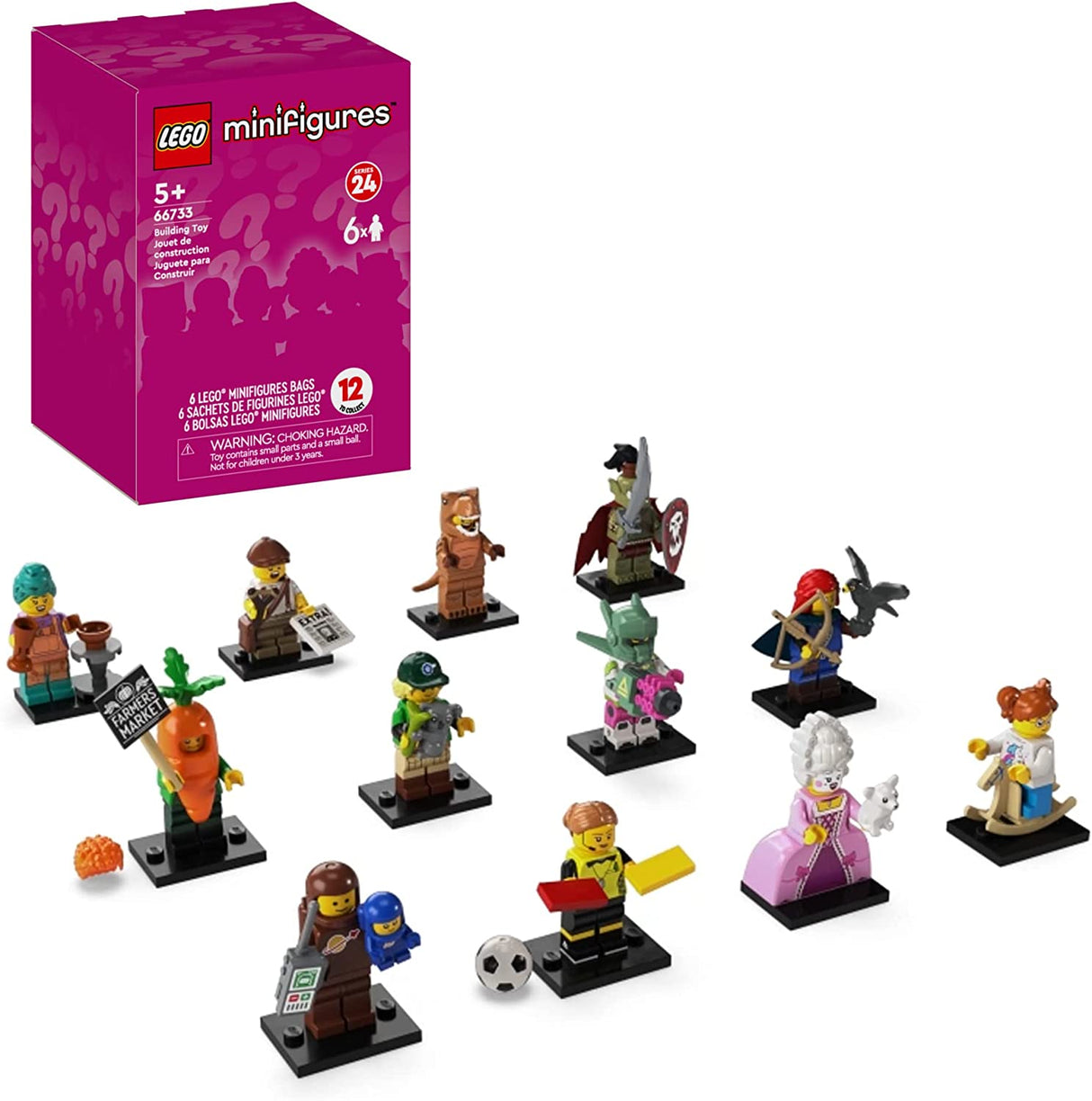 LEGO Minifigures Series 24 6-Pack 66733 Juego de juguetes de construcción para niños, niños y niñas a partir de 5 años