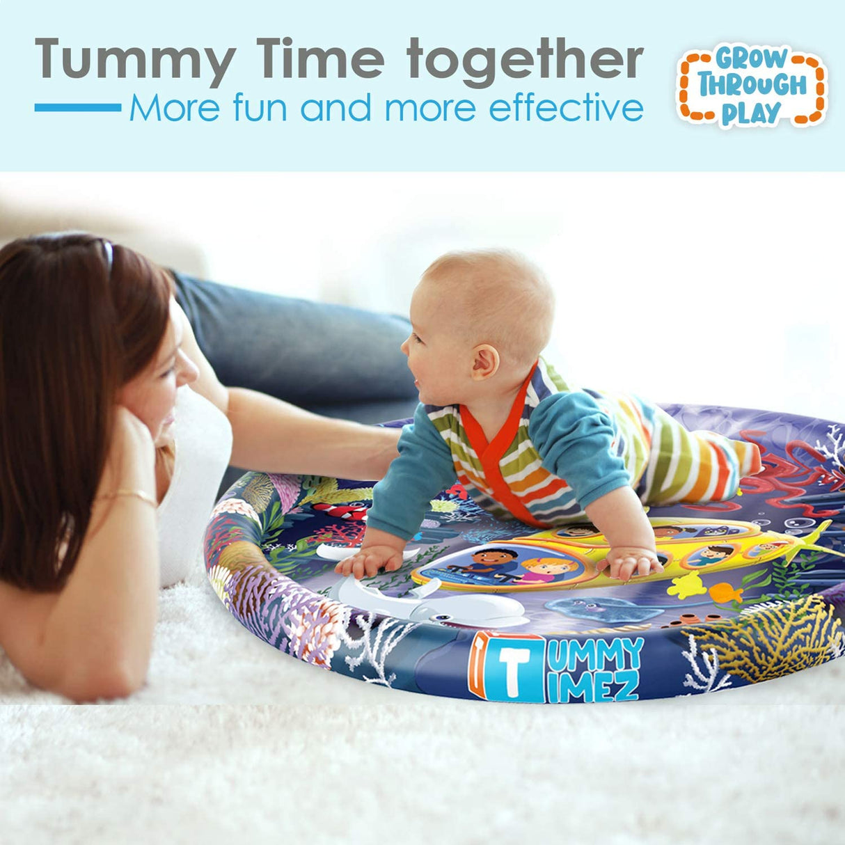 TT TUMMYTIMEZ Colchoneta de agua premium para el tiempo boca abajo, centro de actividades inflable XL - B08P9VRY18