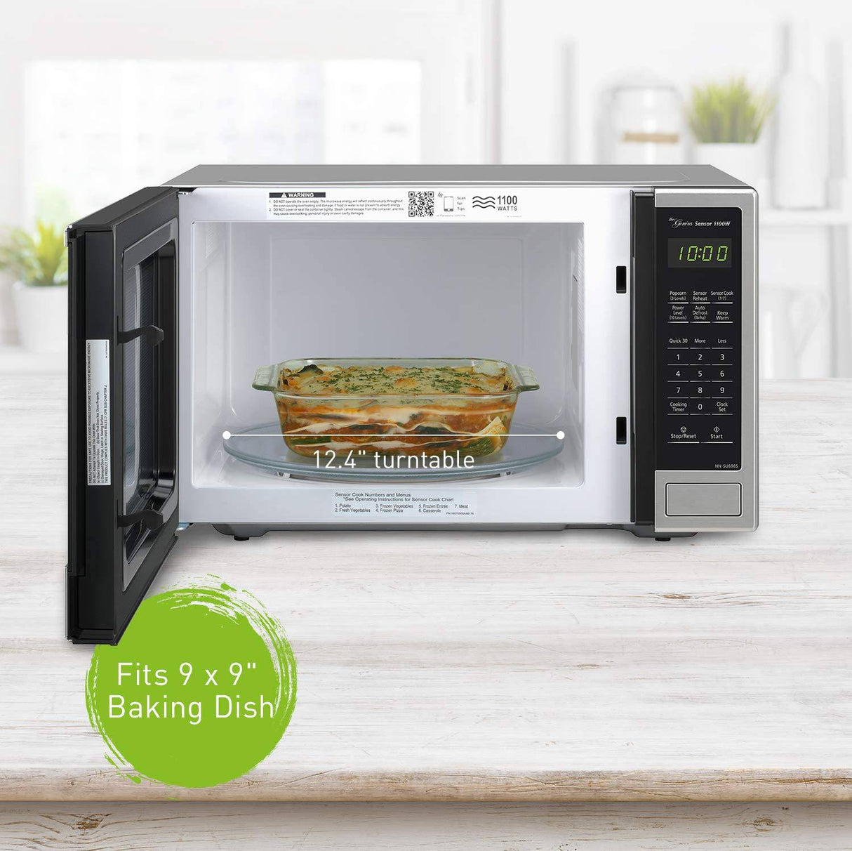 Panasonic NN-SU696S - Horno de microondas, 1.3 Cft, acero inoxidable/plata - DIGVICE MX