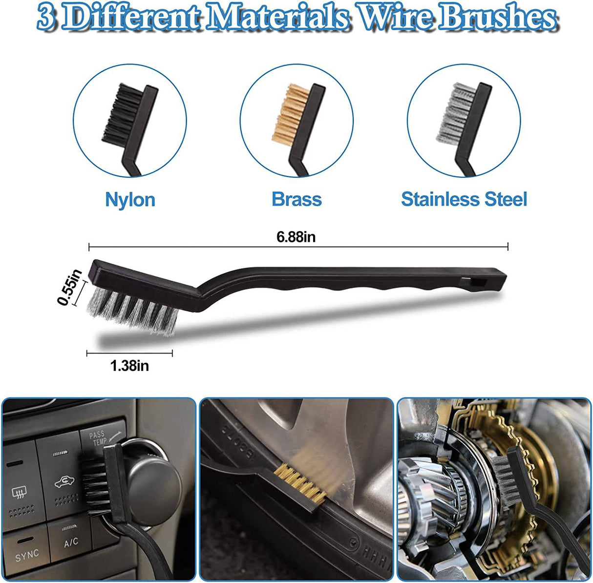 XCVBDE Juego de 24 piezas para detalles de automóviles, juego de cepillos para detalles de automóviles, juego de cepillos para detalles de automóviles, cepillos para detalles de limpieza de automóviles