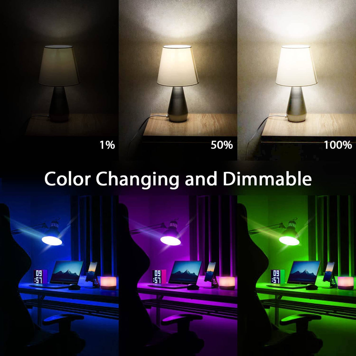 LUMIMAN Bombilla de candelabro inteligente WiFi E12 Bombilla LED B10/B11 Bombillas de lámpara de araña que cambian de color RGBCW Regulable, compatible con Alexa y Google Assistant 4W 400LM - DIGVICE MX