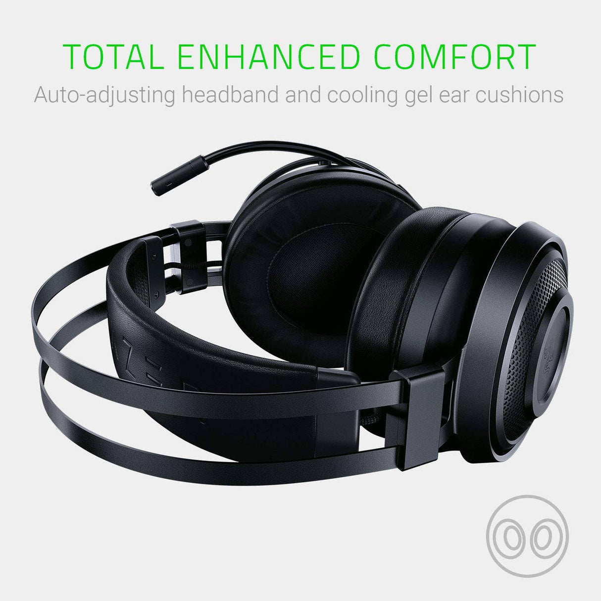 Razer Nari Essential Wireless 7.1 Surround Sound Gaming Headset: THX Spatial Audio - Diadema de ajuste automático y copas giratorias - Ajuste automático - Micrófono plegable - solo para PC, PS4, PS5 - Negro