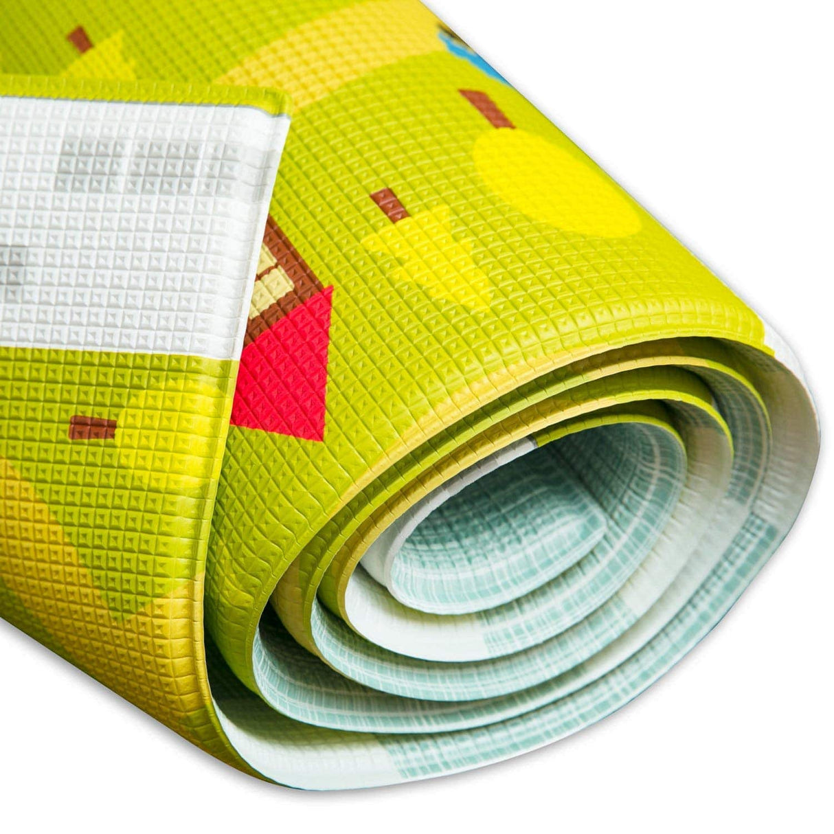 Baby Care Play Mat - Playful Collection - Play Mat para bebés - Alfombra no tóxica para bebés - Tapete acolchado para bebés Tapete impermeable - Tapete reversible (Grande, Country Town - Azul) - DIGVICE MX