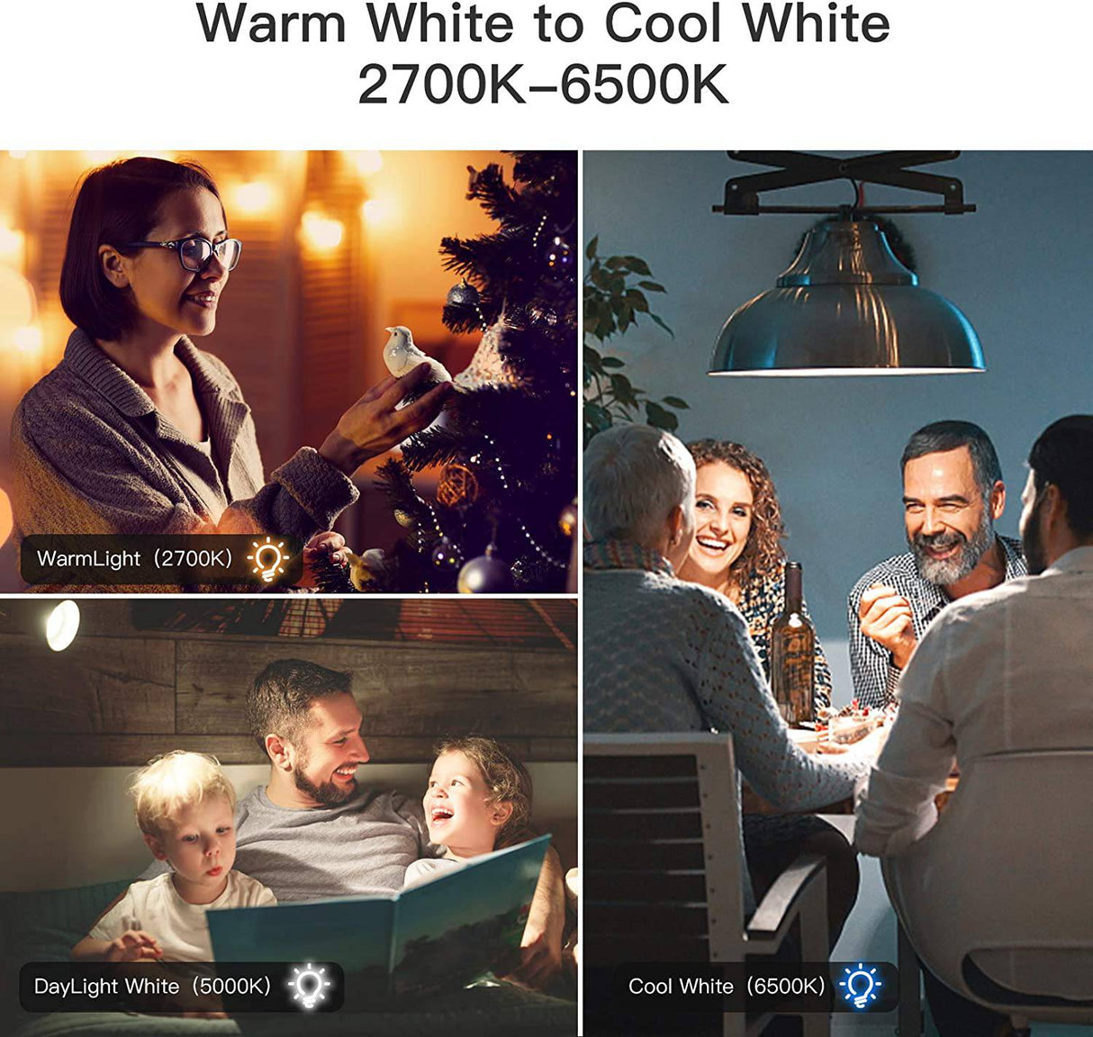 LOPOO Bombilla inteligente, bombilla LED blanca cálida/fría regulable, compatible con Alexa y Google Home, A19 E26 9 W (equivalente a 60 W) 800 lúmenes, no requiere concentrador, luces inteligentes para el hogar (4 unidades) (SL22) - DIGVICE MX