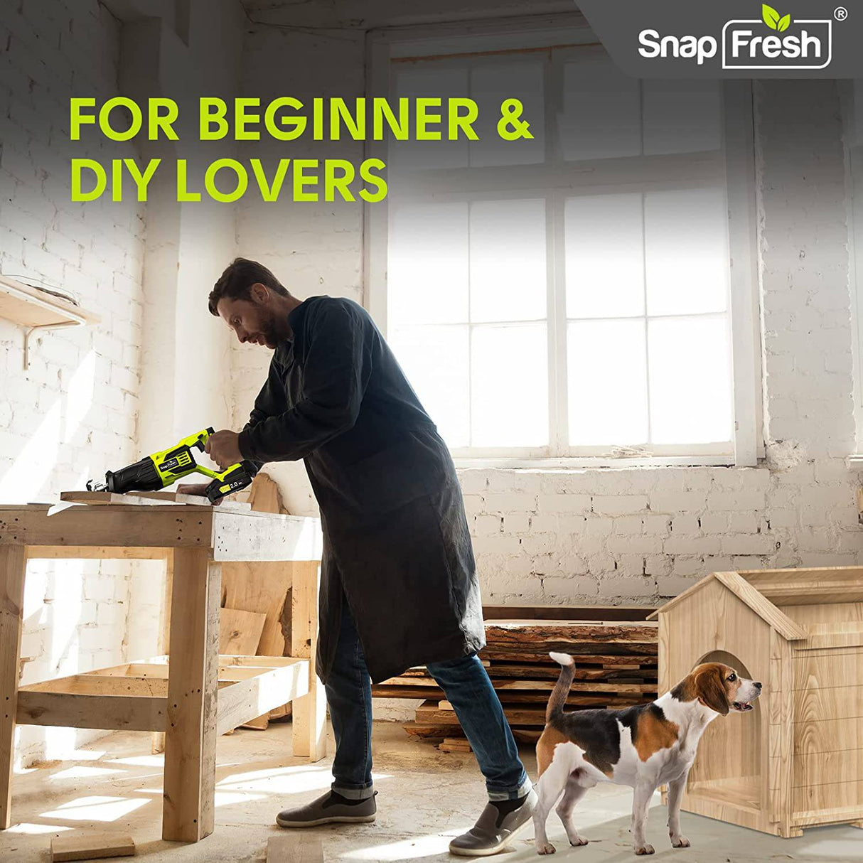 SNAPFRESH Sierra recíproca inalámbrica SnapFresh para corte de madera, metal y plástico, 0-3000 SPM Sierra recíproca de motor potente, diseño inalámbrico liviano, alimentada por batería - DIGVICE MX