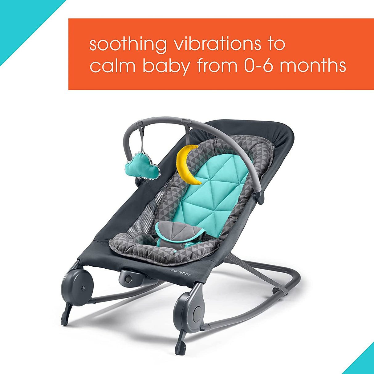 Summer 2-in-1 Bouncer & Rocker Duo - Mecedora y mecedora cómoda y portátil para bebés Incluye peluches y vibraciones relajantes - DIGVICE MX