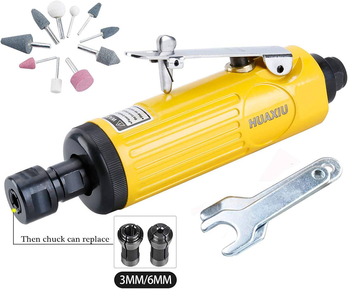 HUAXIU - Amoladora neumática con boquillas de 1/4"(6MM) y 1/8"(3MM), kit de amoladora neumática, 22000 RPM - DIGVICE MX