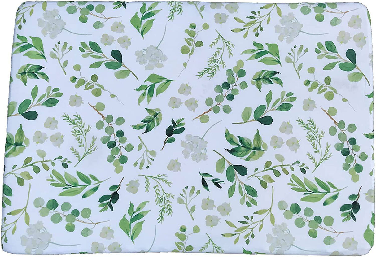CULCLENDY - Sábana Pack n Play, Sábana de juego, Sábana ajustada, Paquete de hojas verdes, 38"x 26"x 3'', Decoración de vivero de hojas verdes, Funda de colchón - DIGVICE MX