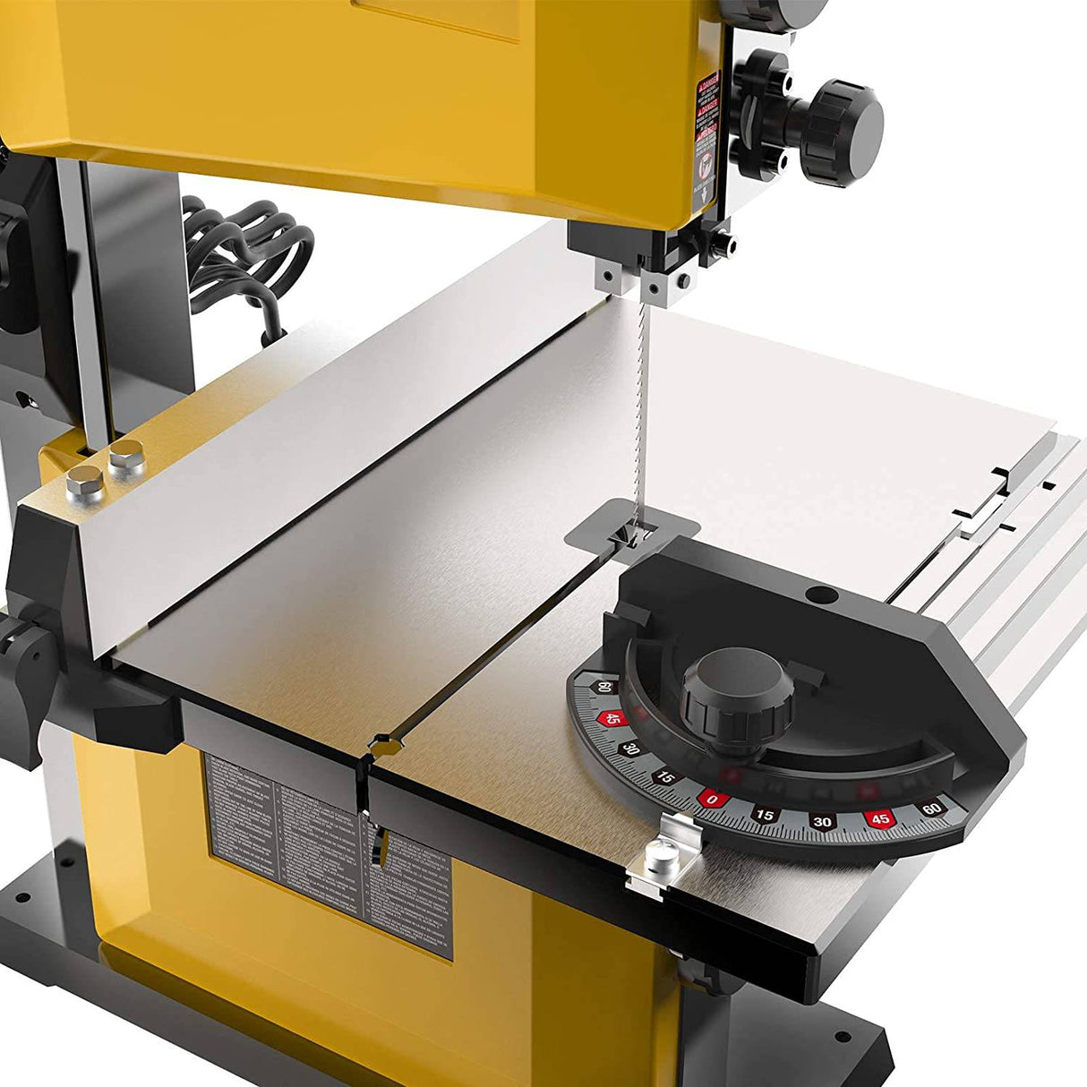 Sierra de cinta Woodskil 3A de 9 pulgadas, motor de inducción de bajo ruido de 2500FPM y 1720RPM, sierra de cinta antivibración con base de acero y mesa de aluminio fundido, llave de seguridad extraíble, sierra de cinta de banco con guía - DIGVICE MX