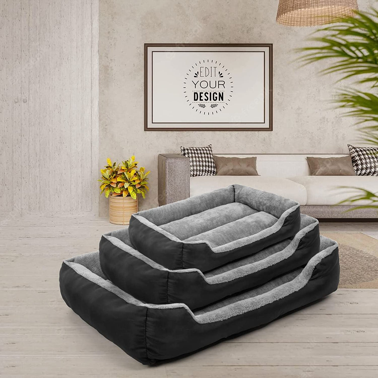 TEODTY - Cama para perros grandes, colchón de cama para mascotas lavable, cama rectangular cómoda y cálida para perros medianos y grandes, mascotas para gatos - DIGVICE MX