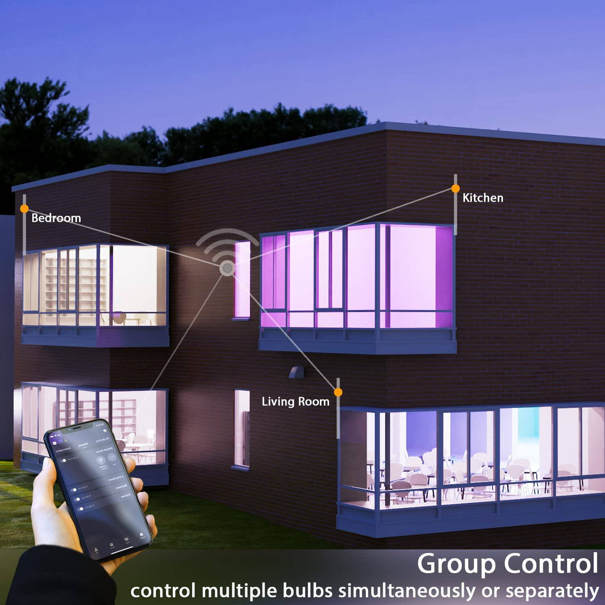 LUMIMAN Bombilla de candelabro inteligente WiFi E12 Bombilla LED B10/B11 Bombillas de lámpara de araña que cambian de color RGBCW Regulable, compatible con Alexa y Google Assistant 4W 400LM - DIGVICE MX