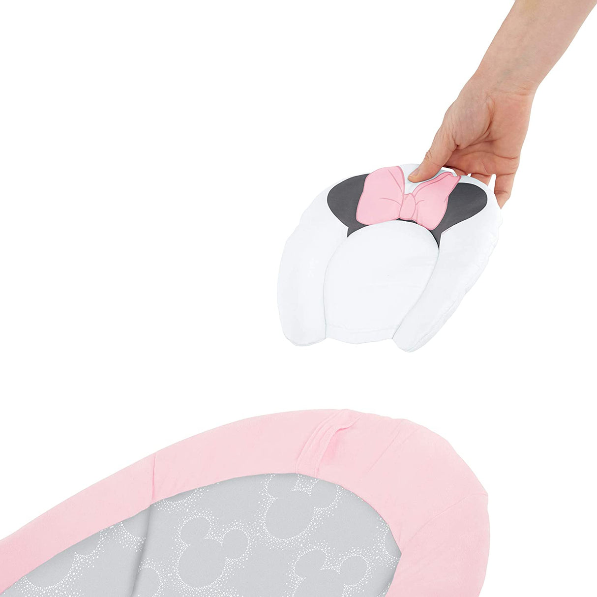 Bright Starts Minnie Mouse Rosy Skies Baby Bouncer con asiento vibratorio para bebés, música y 3 juguetes para jugar, 23 x 19 x 23 pulgadas (rosa) - DIGVICE MX
