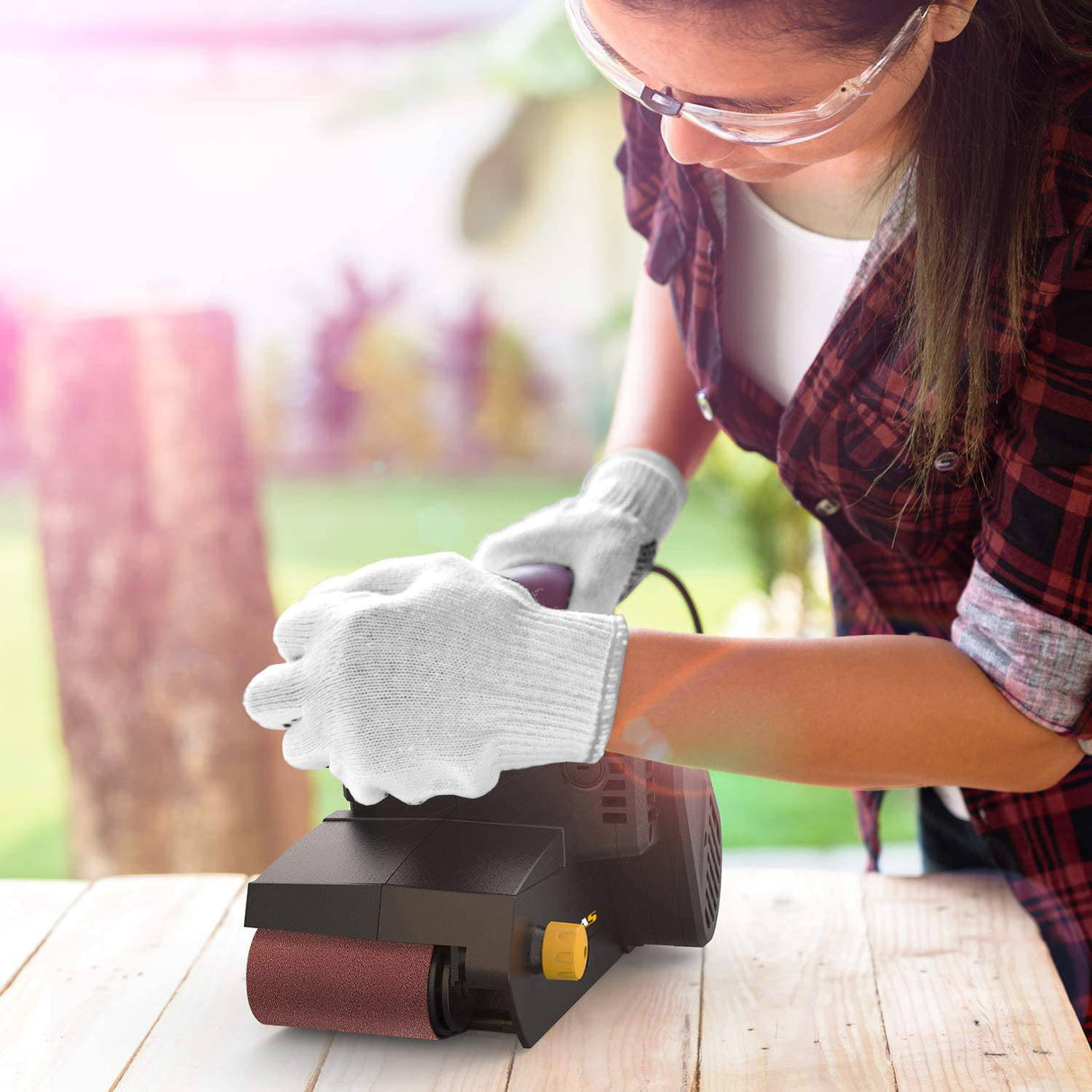 Lijadora de banda Jellas de 3 × 21 pulgadas con bolsa para el polvo, lijadora de 7 amperios con control de velocidad variable, adaptador de aspiradora 2 en 1, cable de alimentación de 10 pies (3 metros) de longitud BS750-SD - DIGVICE MX