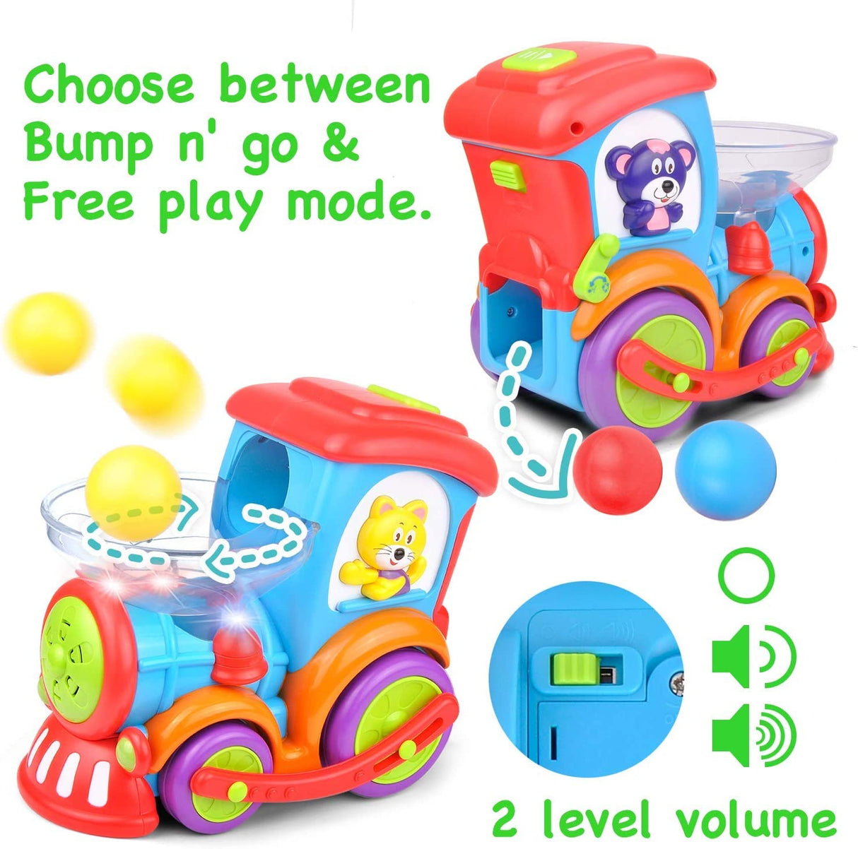 Kidpal Juguete para bebés, juguetes educativos para bebés, luz, música, persecución, estallido de bolas, juguete de coche para bebés - B07W17MX4B