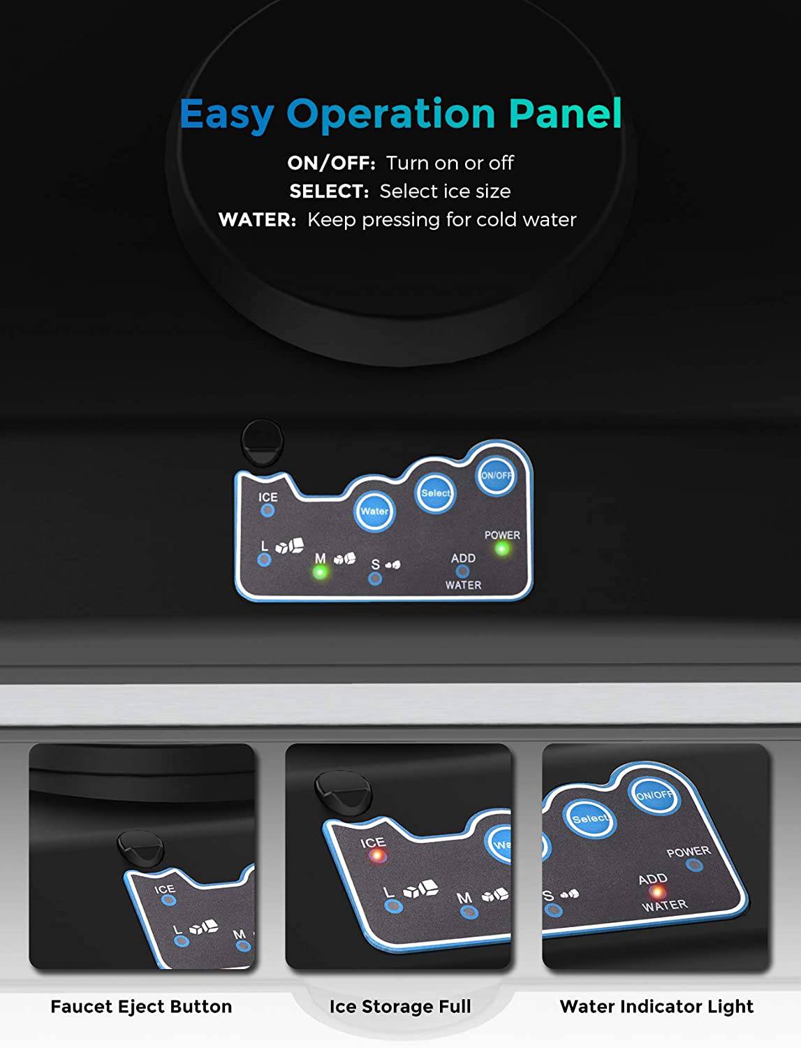 SOUKOO - Fabricadora de hielo 2 en 1, fabricantes de cubitos de hielo diarios de 48 libras, acero inoxidable - DIGVICE MX