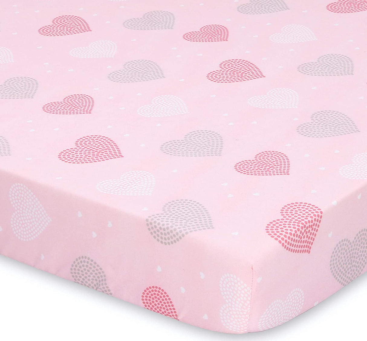 The Peanutshell Fitted Pack n Play, Playard, Mini sábanas para cuna para niñas | Juego de 2 paquetes | Elefantes rosas y corazones - DIGVICE MX